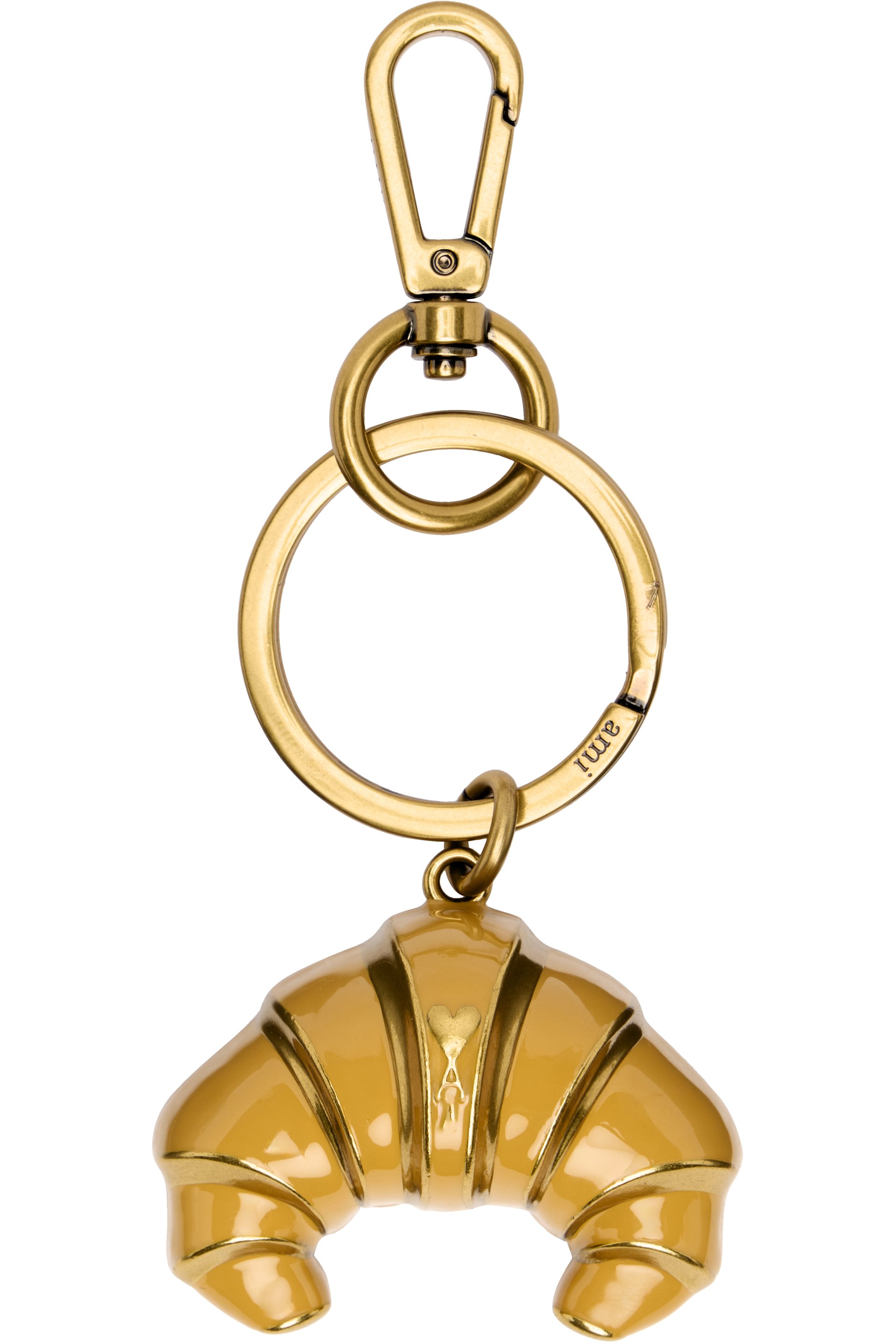 AMI Paris - Gold Metal 'Ami de Coeur' Croissant Keychain