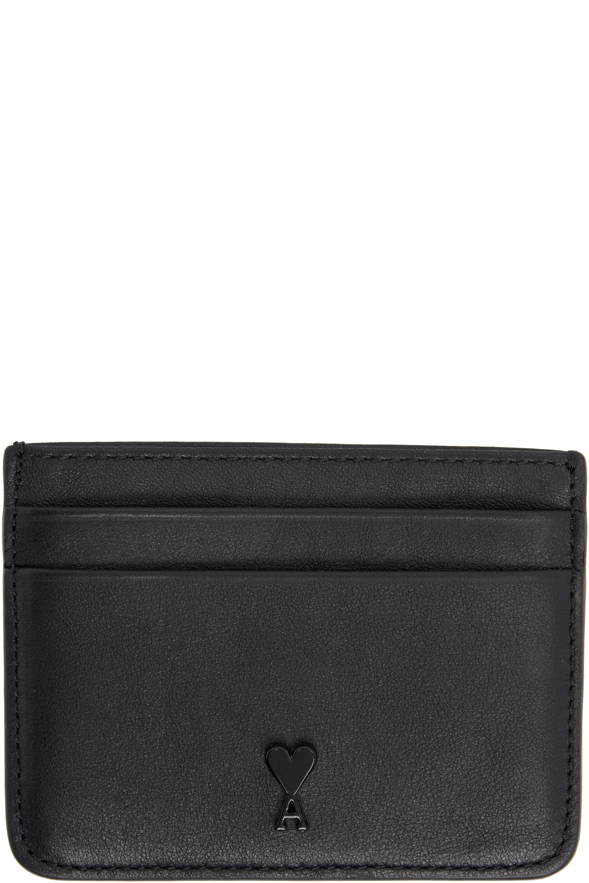 AMI Paris - Black Smooth Leather Ami de Coeur Card Holder
