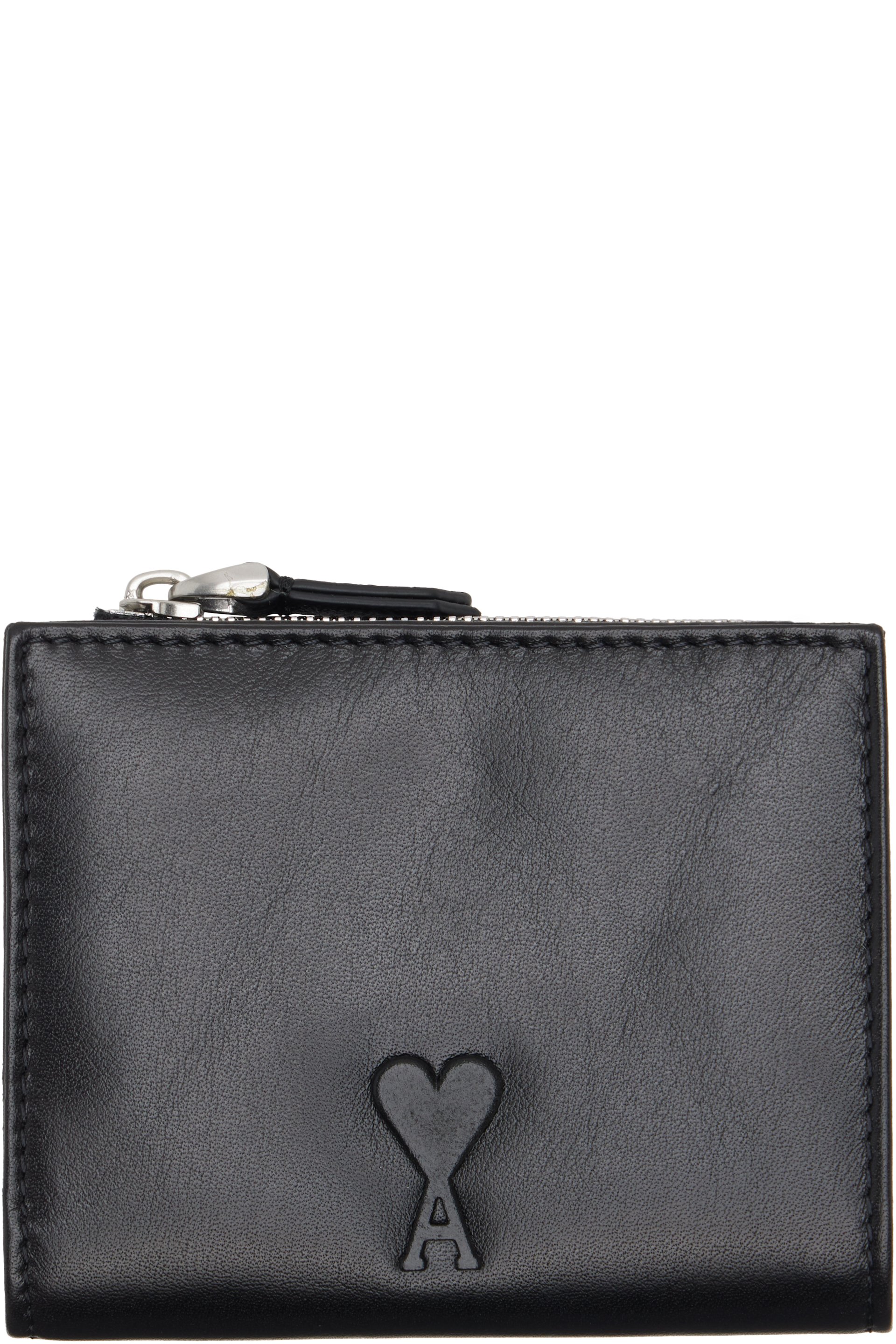 AMI Paris - Black Cowhide Leather 'Voulez-Vous' Folded Wallet