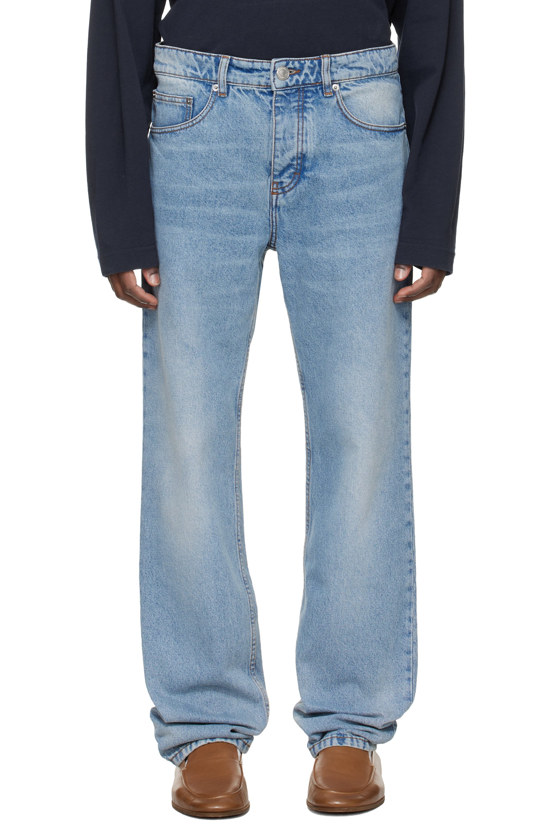 AMI Paris - Blue Cotton Classic Fit Jeans
