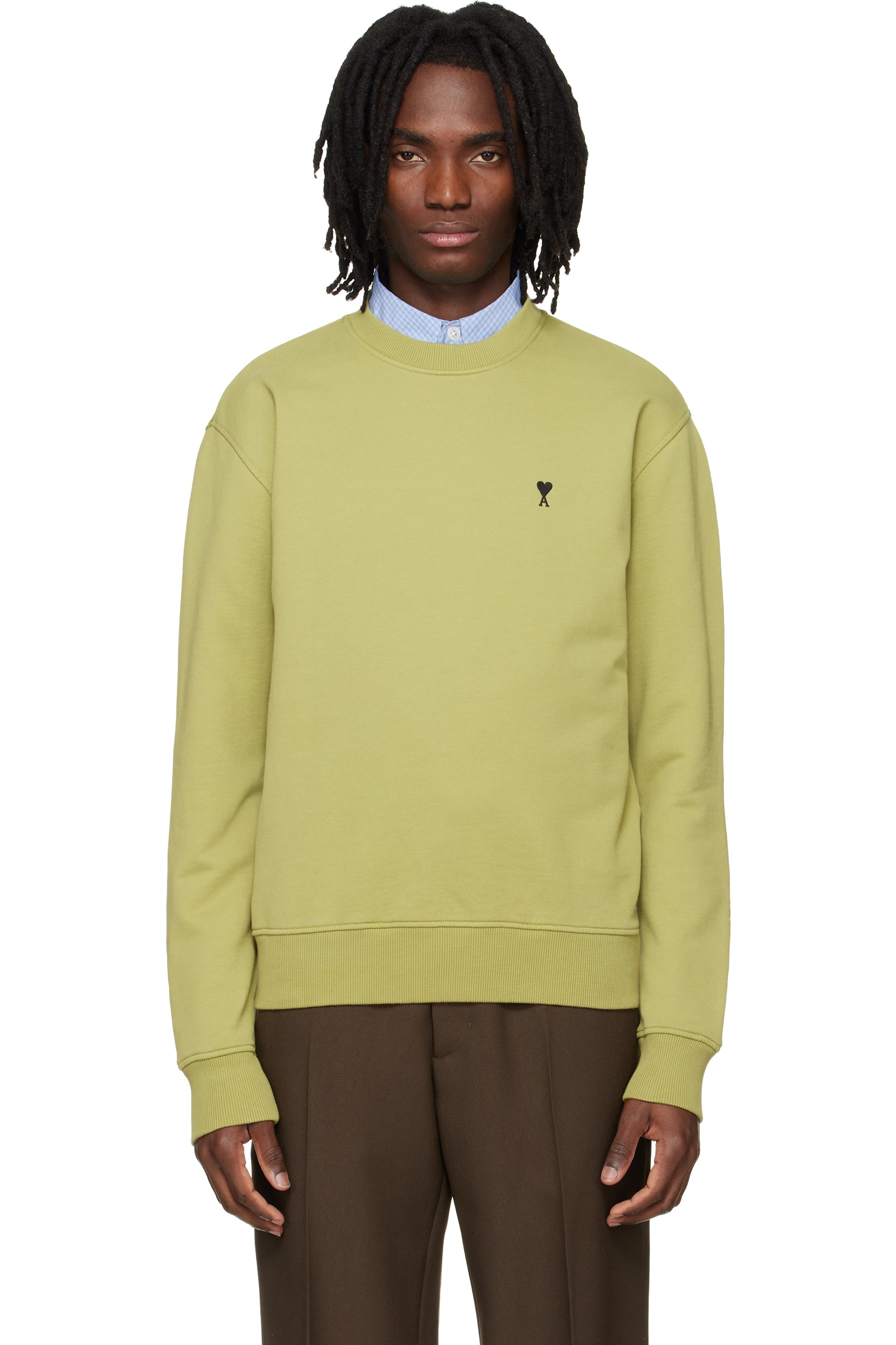 AMI Paris - Green Cotton Ami de Coeur Sweatshirt