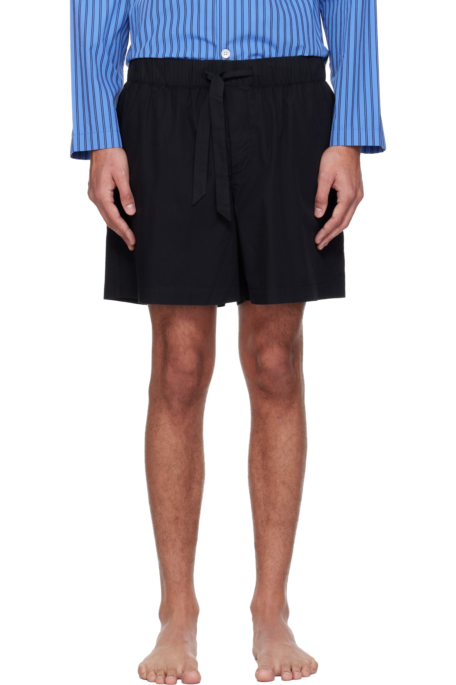 Tekla - Black Poplin Pyjama Shorts