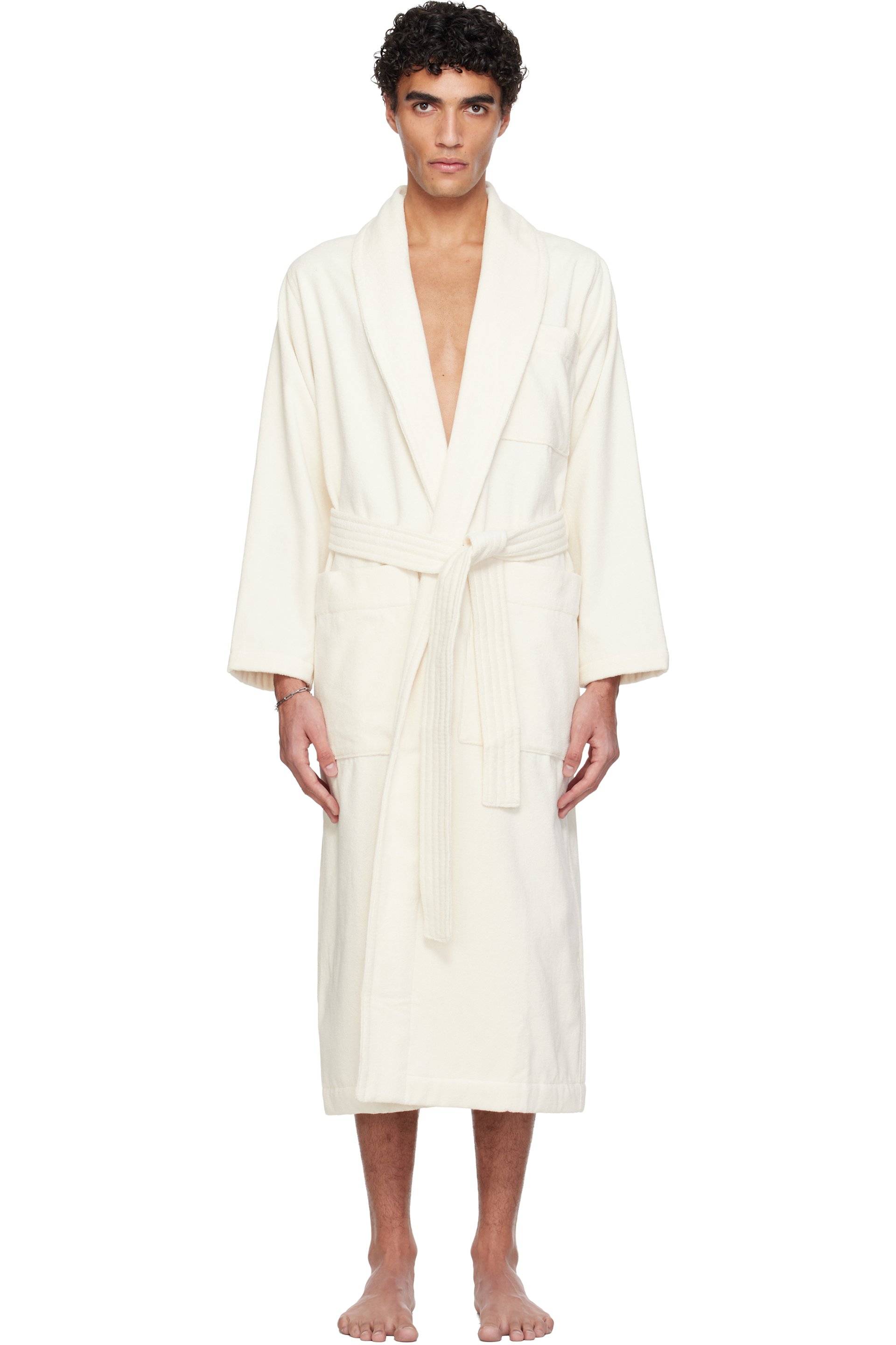 Tekla - Off White Terry Classic Bathrobe