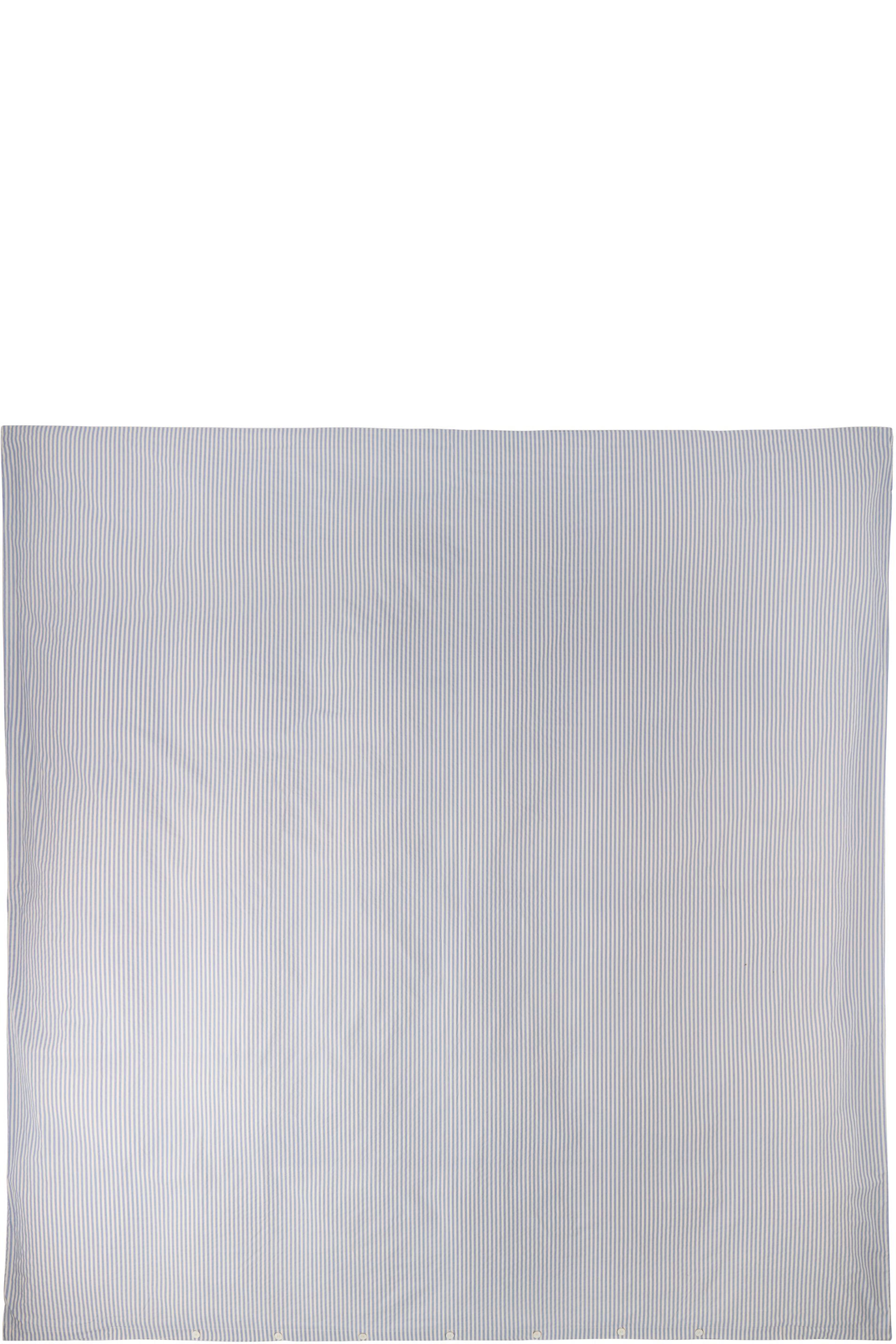 Tekla - White & Blue Percale Duvet Cover, Queen