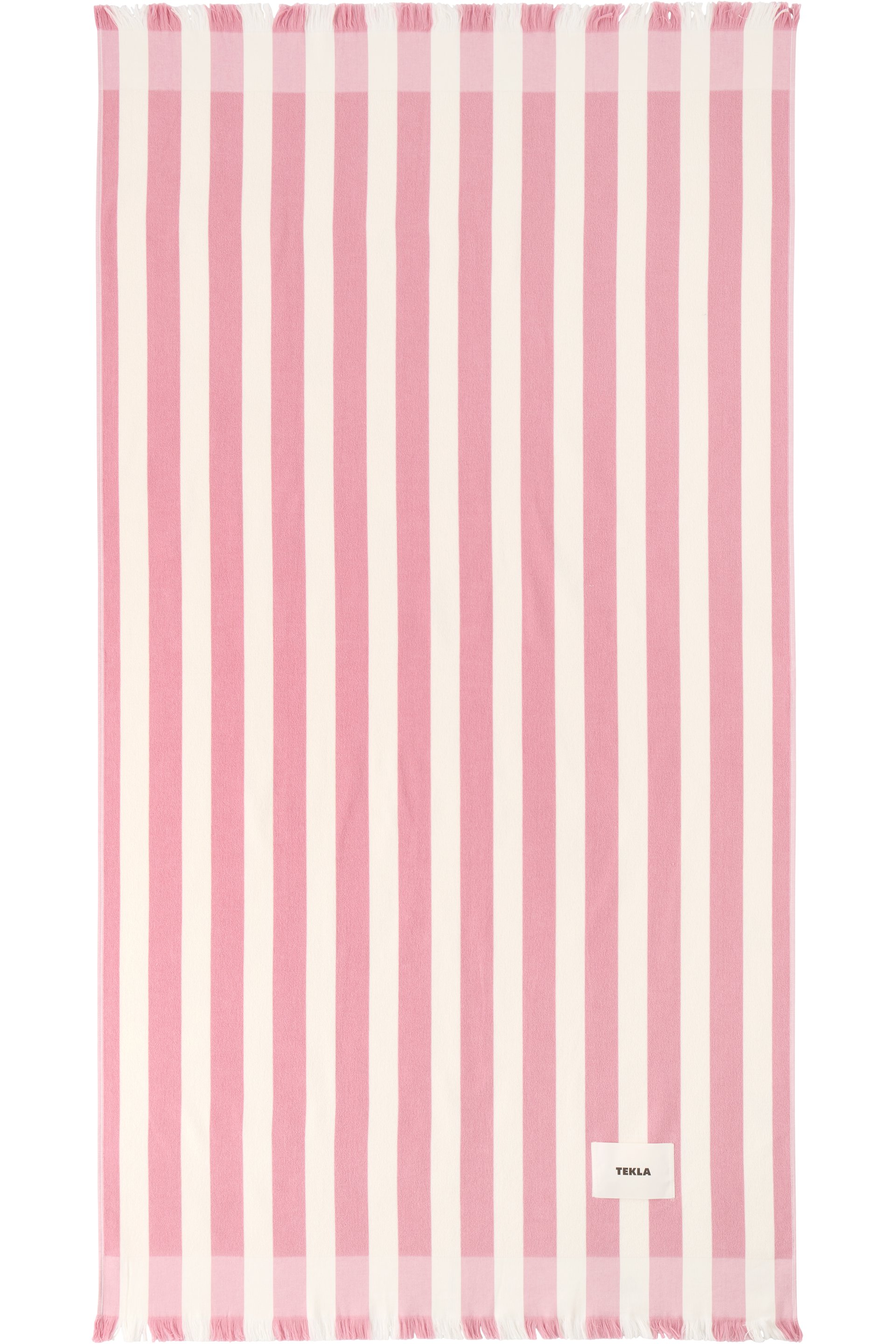 Tekla - Pink & White Striped Beach Towel