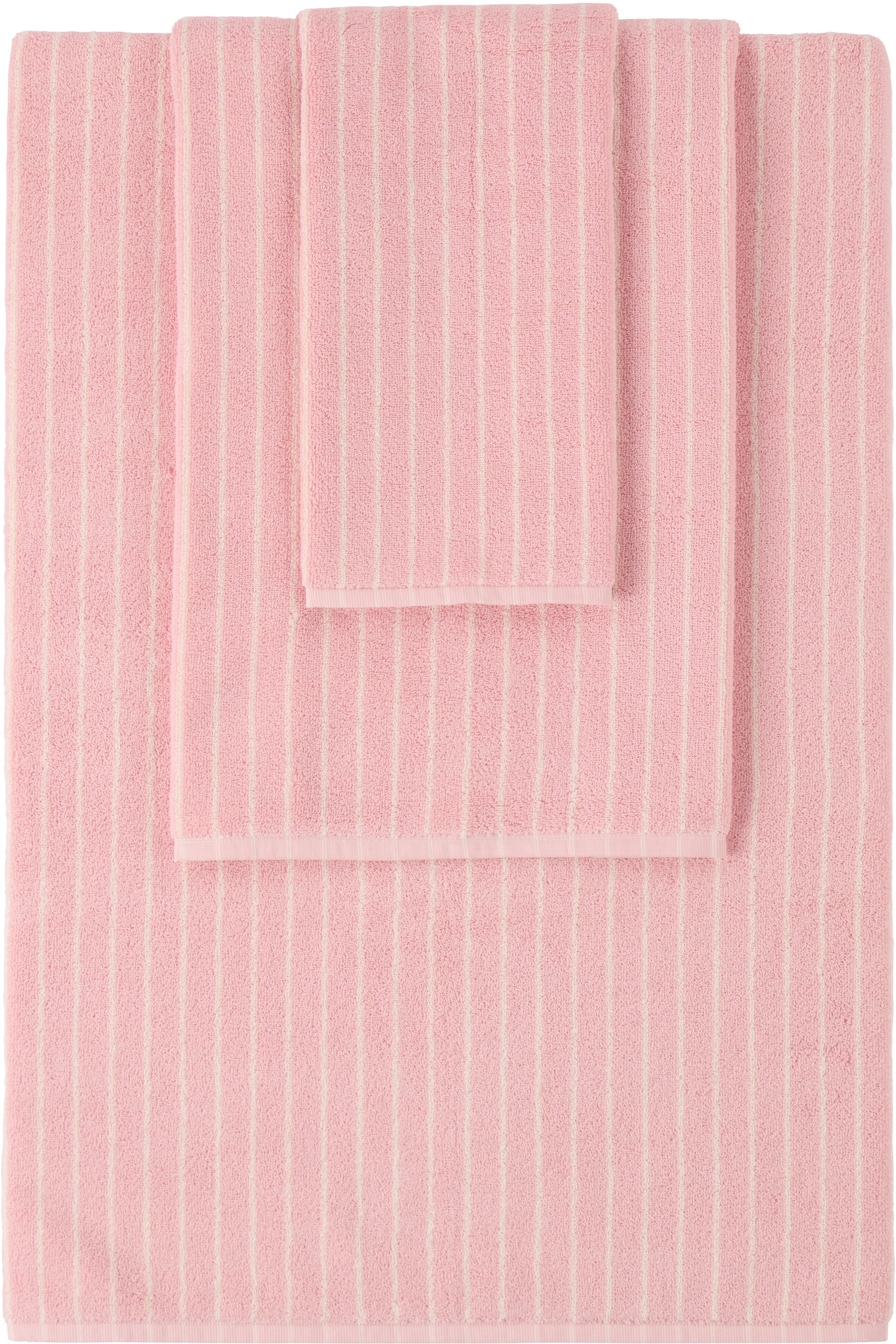 Tekla - Pink Striped Towel Set, 3 pcs