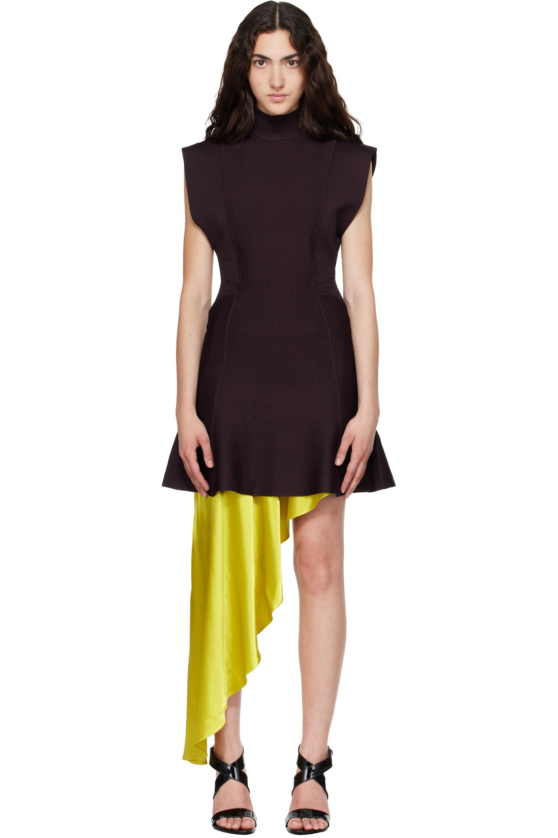 ALAÏA - Burgundy Silk Knit Minidress