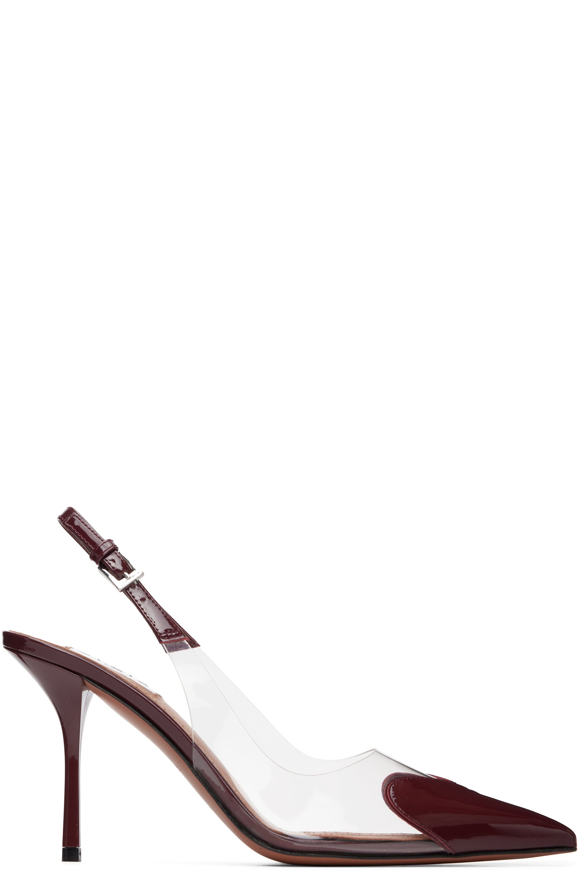 ALAÏA - Burgundy 'Le Cœur' Slingback Heels