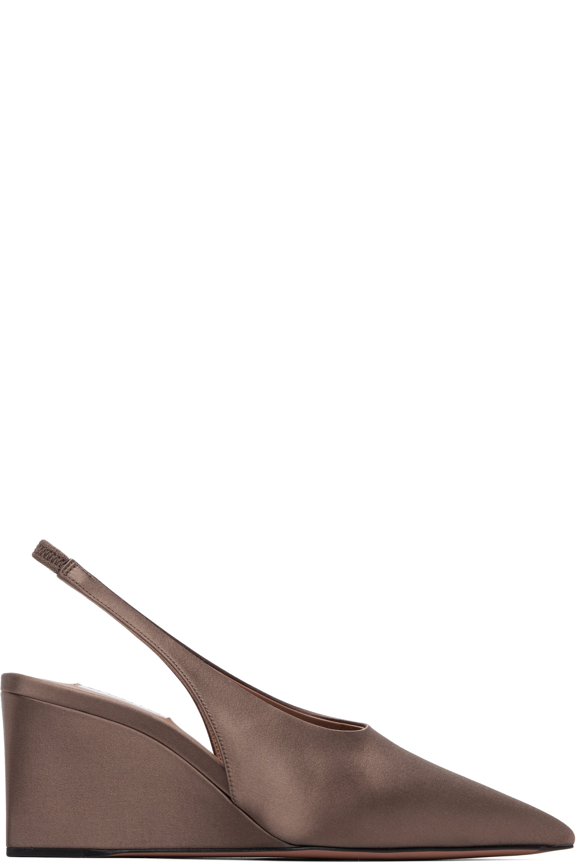 ALAÏA - Brown Cube Wedge Slingback Heels