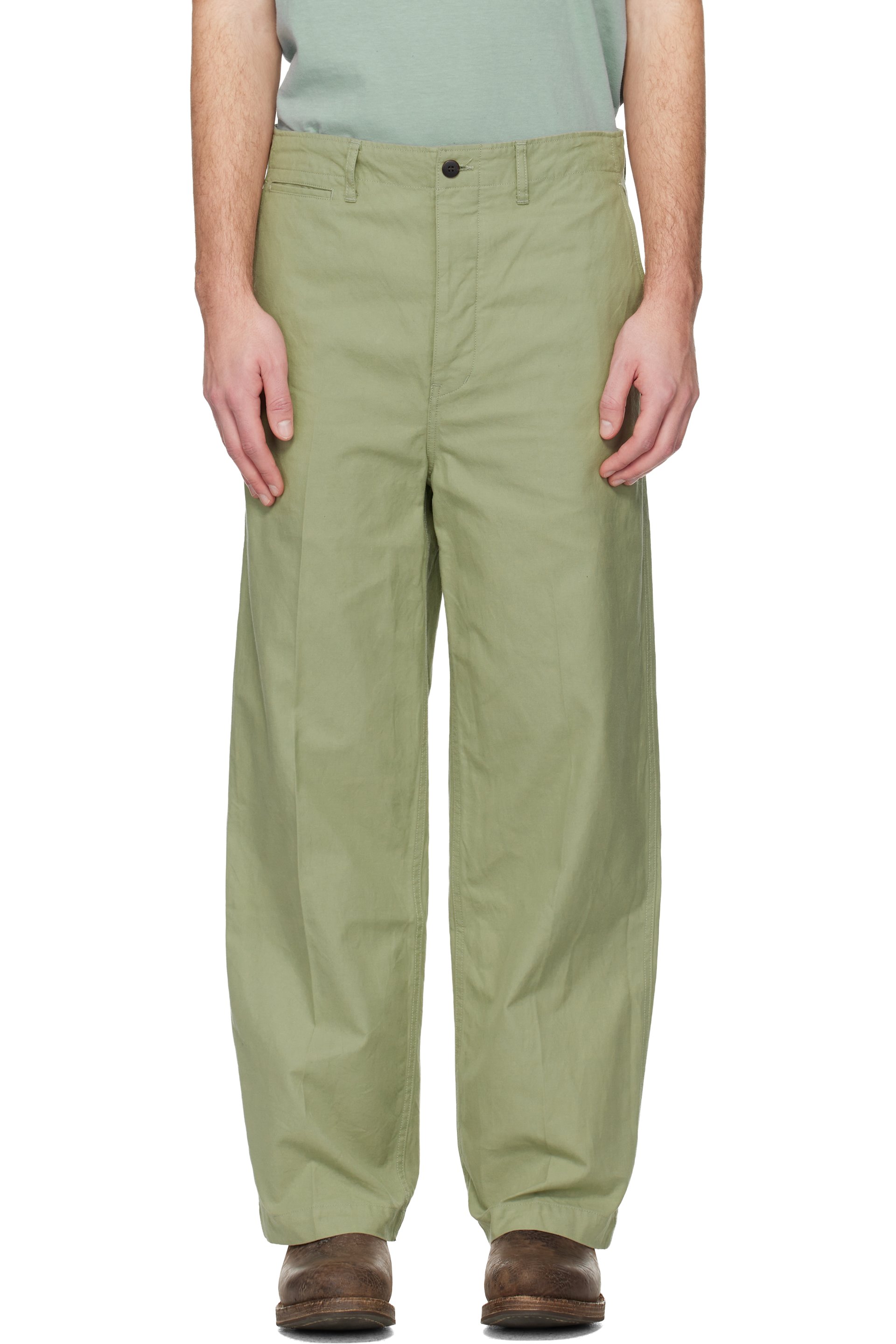 visvim - Green Ex Wide Chino Trousers