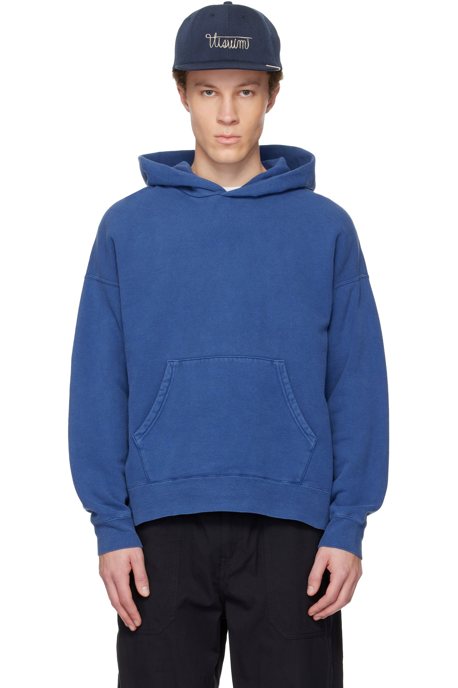 visvim: Blue Jumbo SB P.O. Hoodie | SSENSE