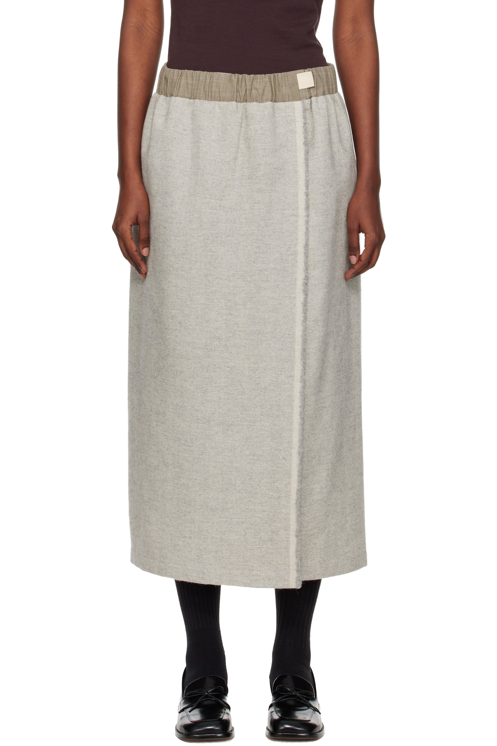 SC103 - Jupe midi Lucid grise
