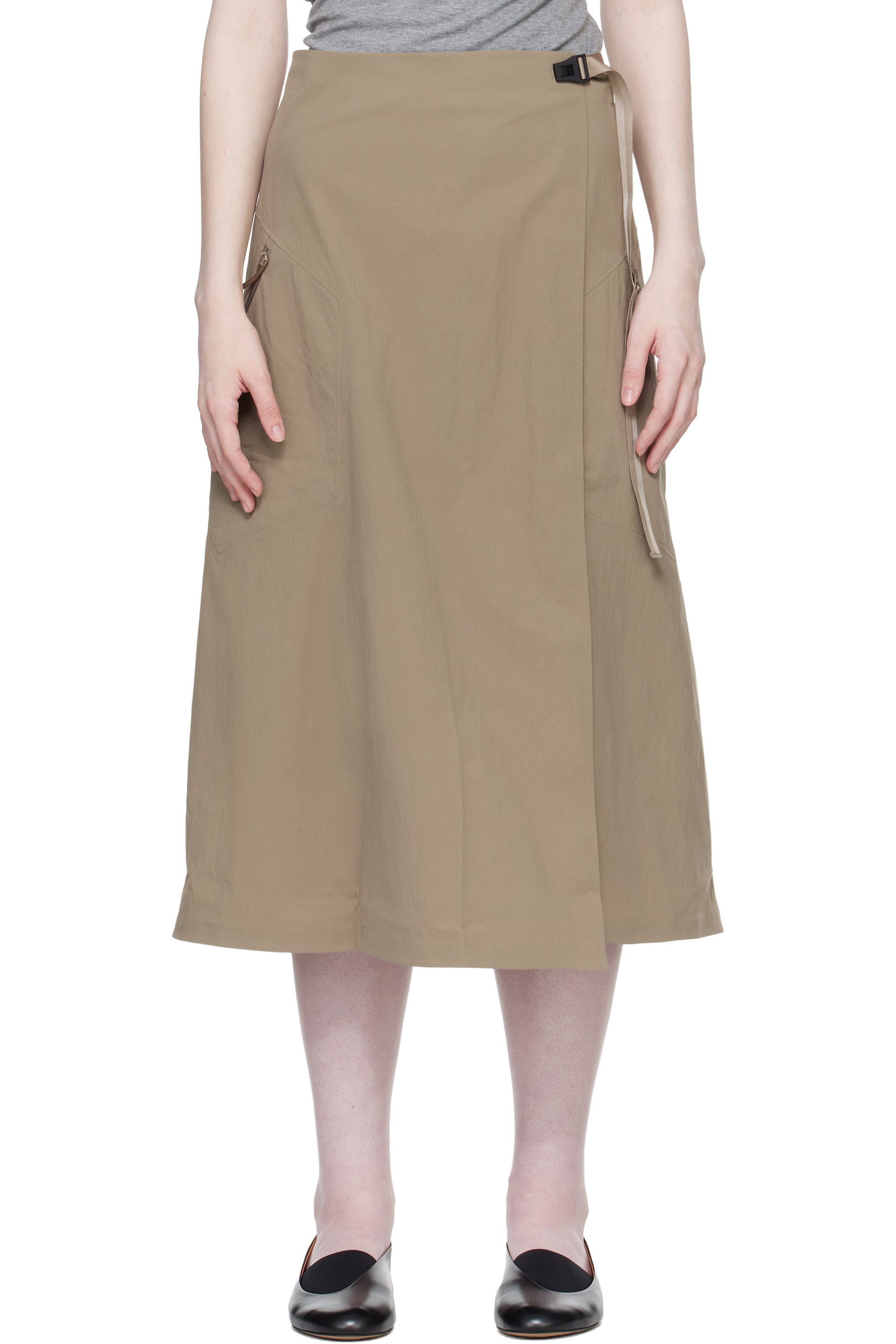 Veilance - Beige Lota Midi Skirt