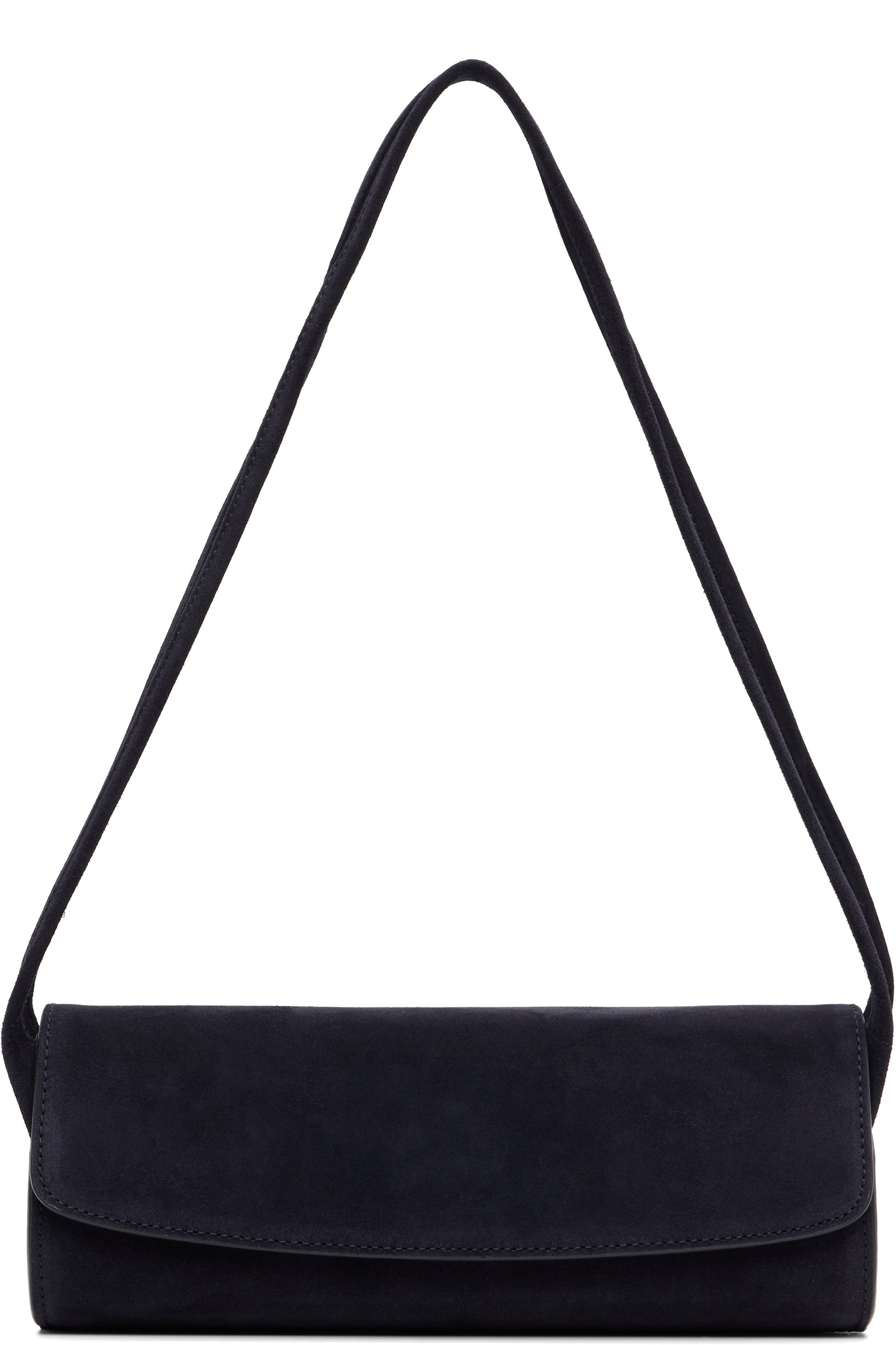 LE17SEPTEMBRE - Sac cylindrique bleu marine en suède