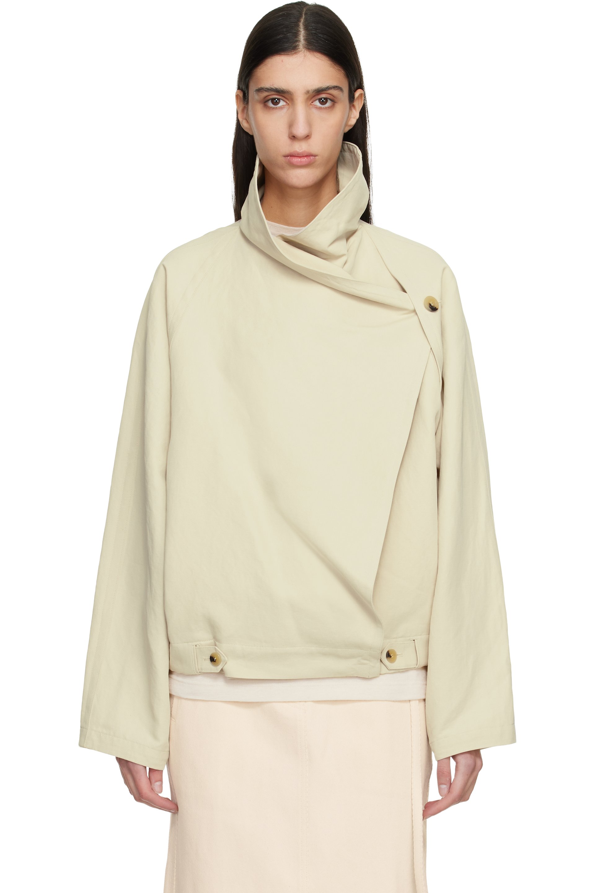 LE17SEPTEMBRE - Blouson sculptural blanc cassé