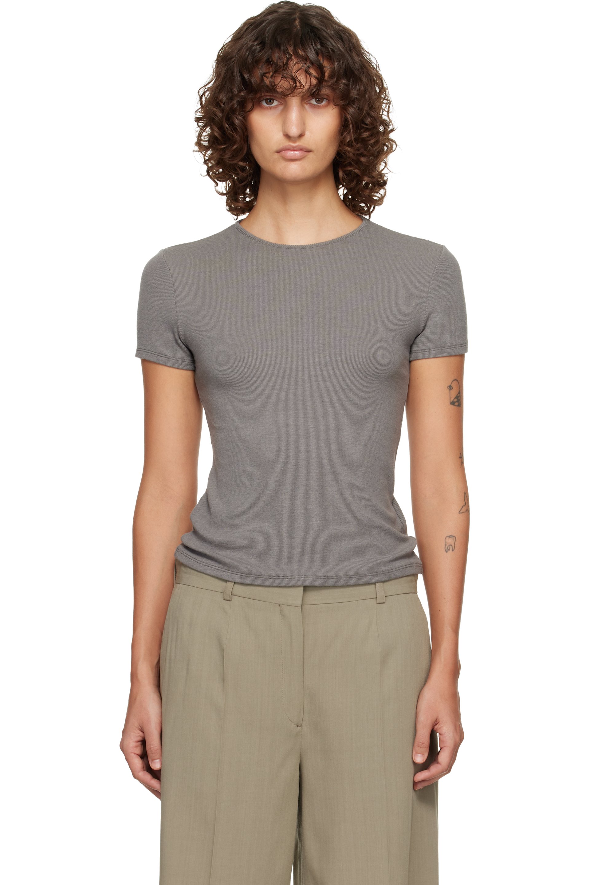 LE17SEPTEMBRE - T-shirt gris en laine