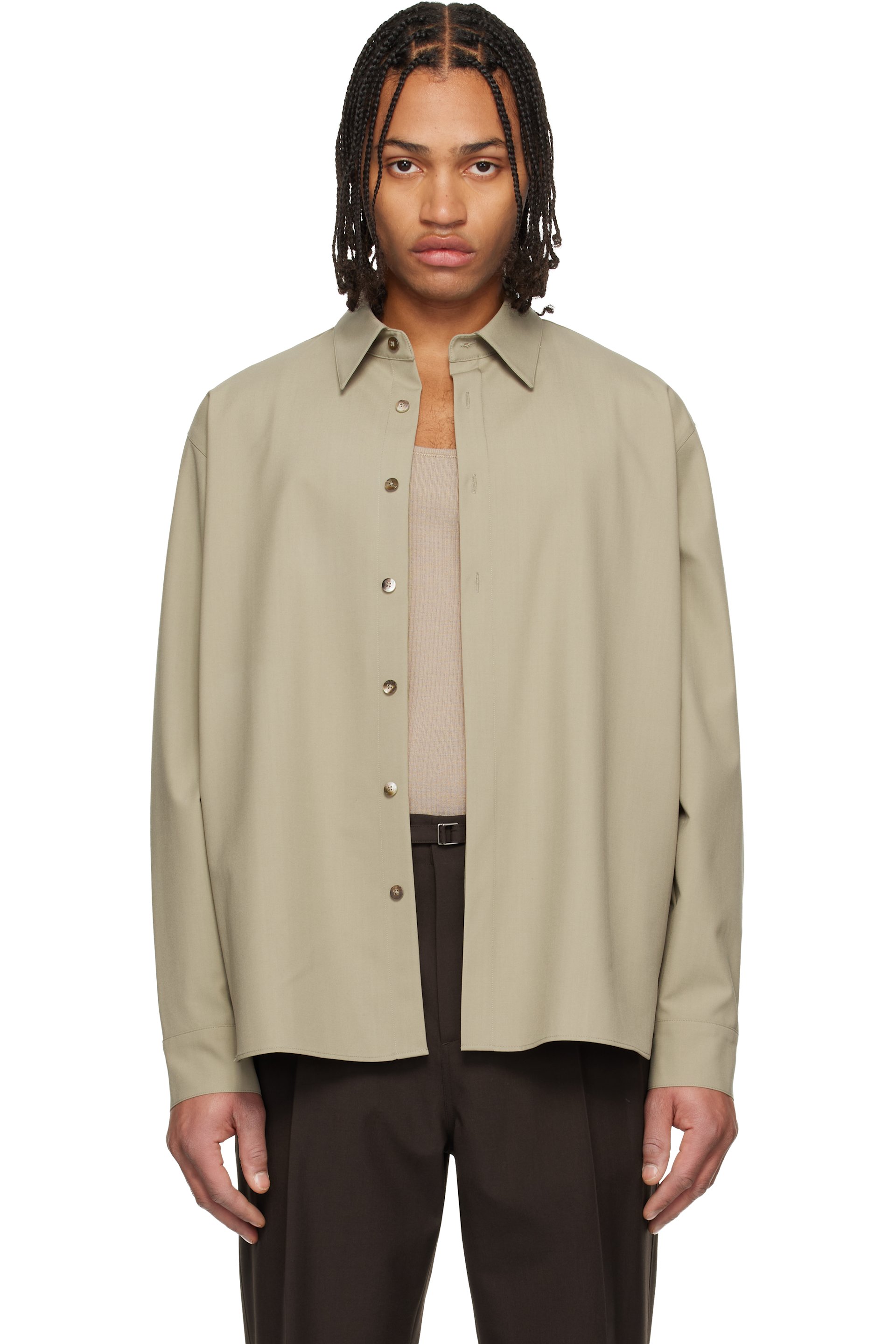 LE17SEPTEMBRE - Beige Classic Wool-Blend Shirt