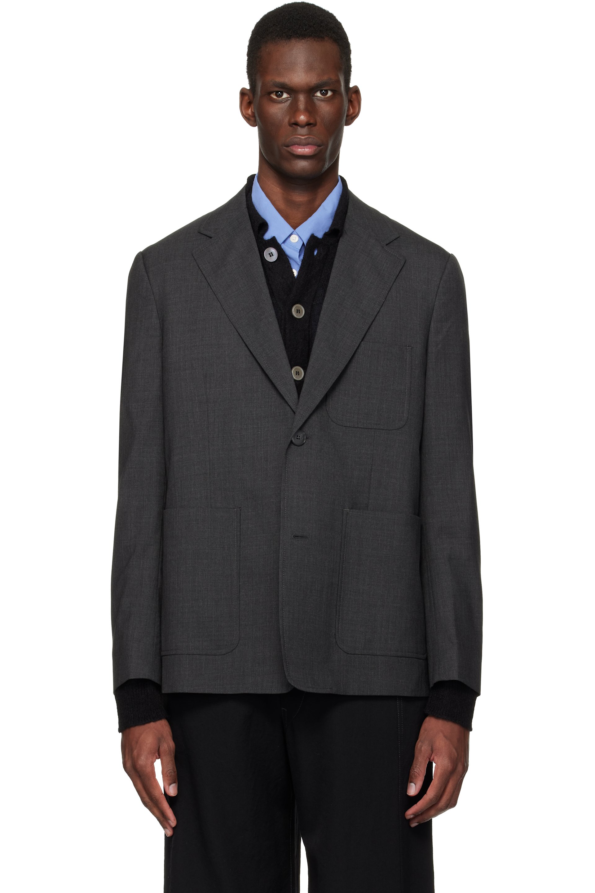 mfpen - Gray Patch Pocket Blazer
