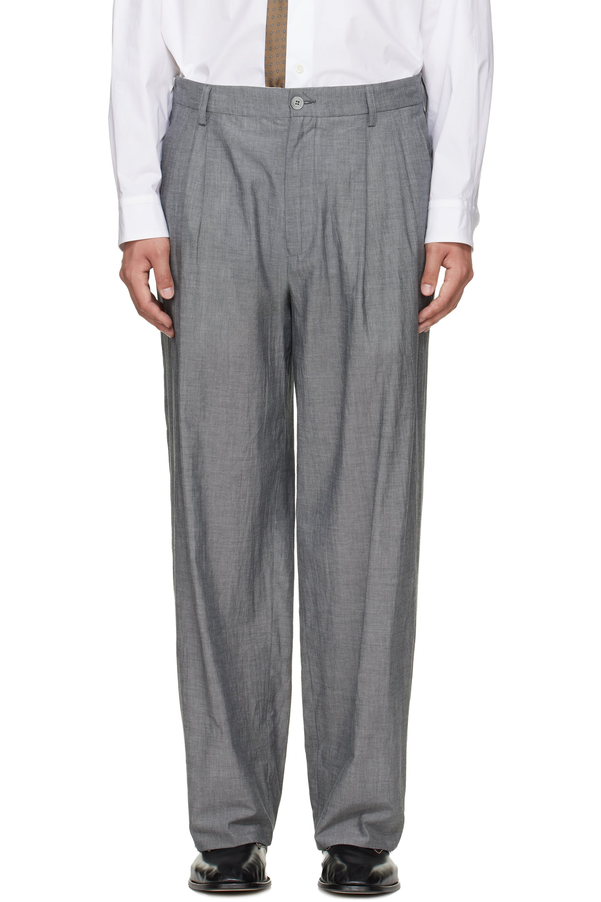 Magliano - Gray Zipped Double Pleats Trousers
