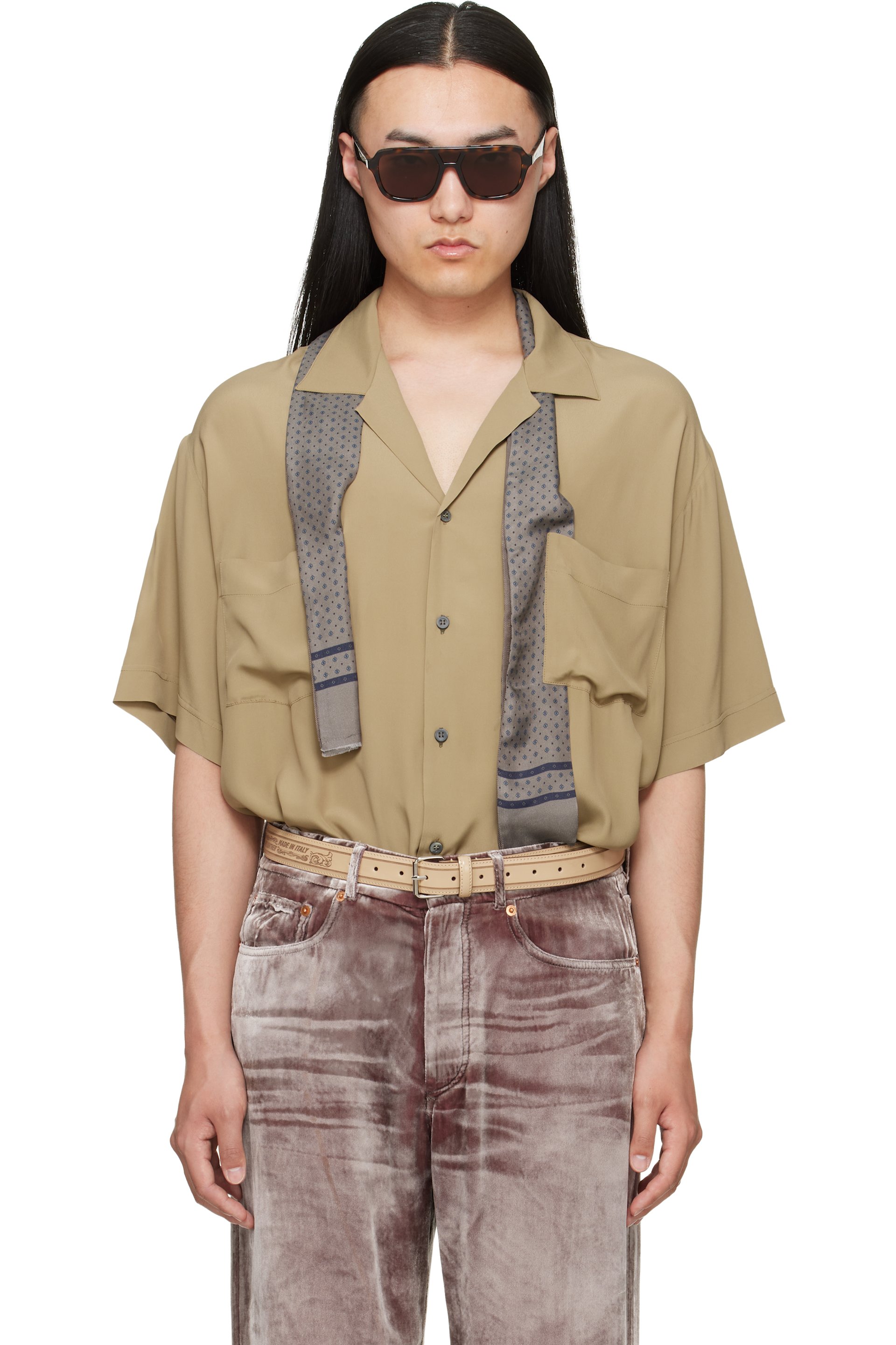 Magliano - Chemise à manches courtes Pasolini beige