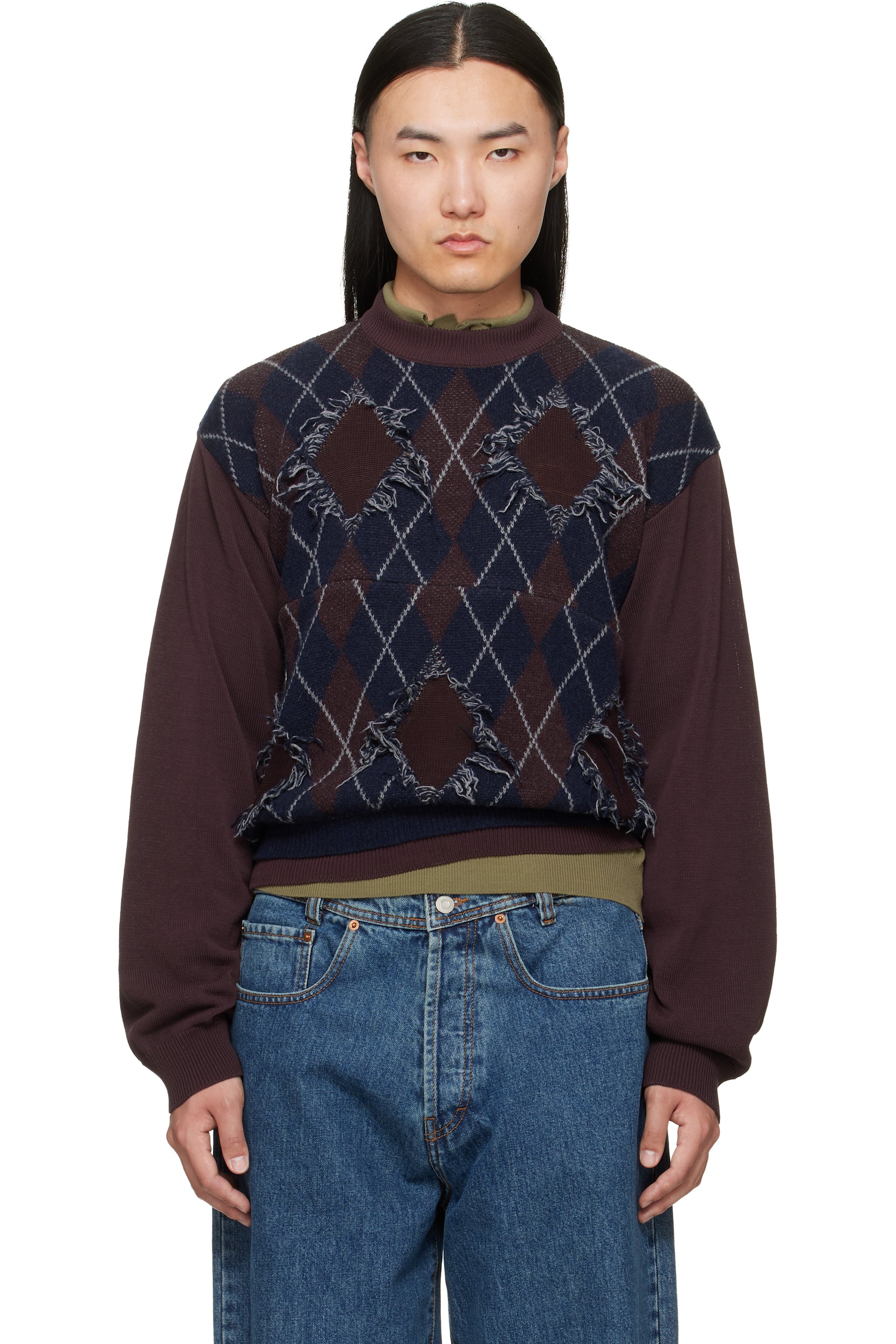 Magliano - Burgundy & Blue Uncle Sweater