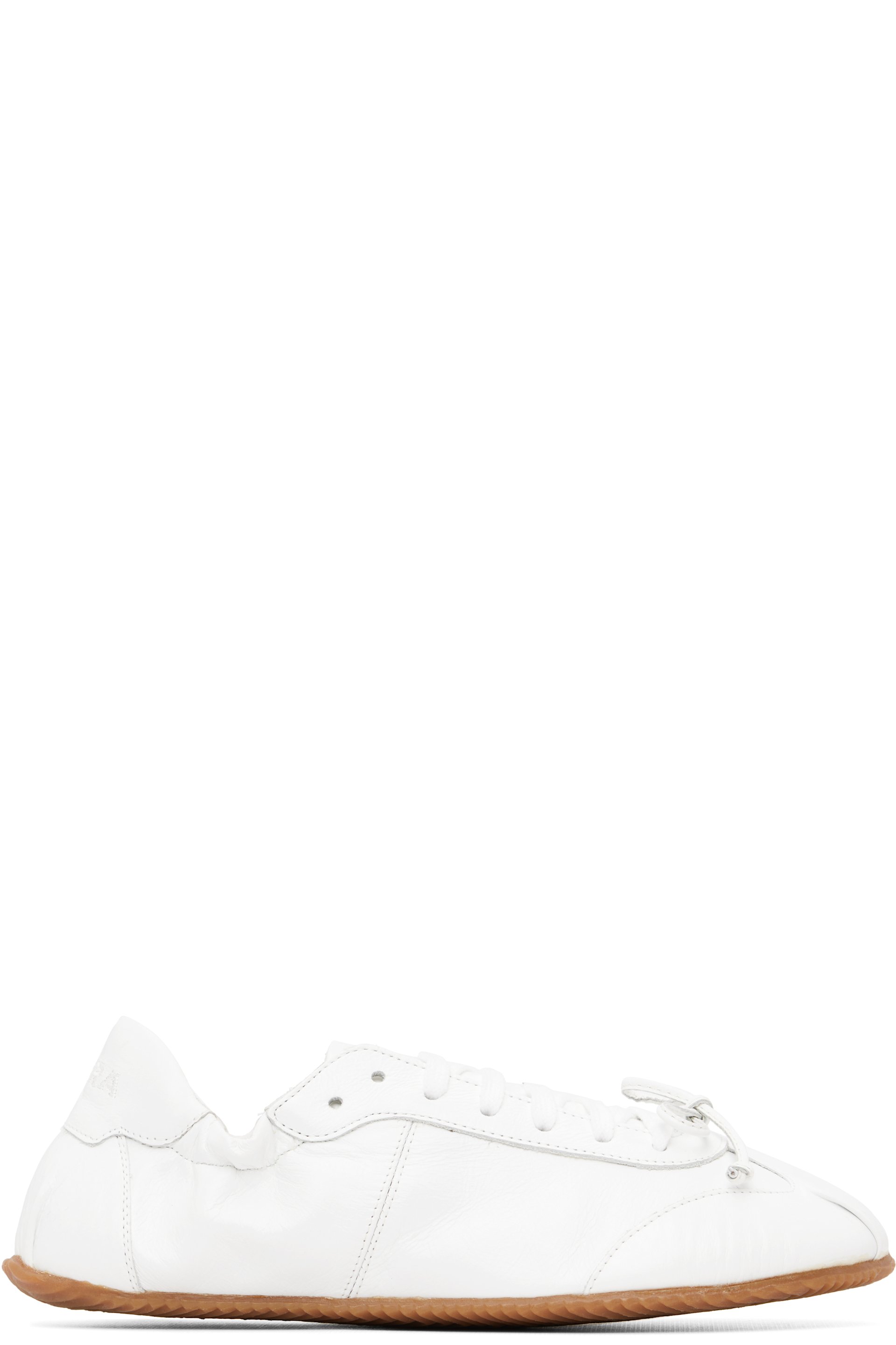 ABRA - Baskets de style ballerine blanches en cuir