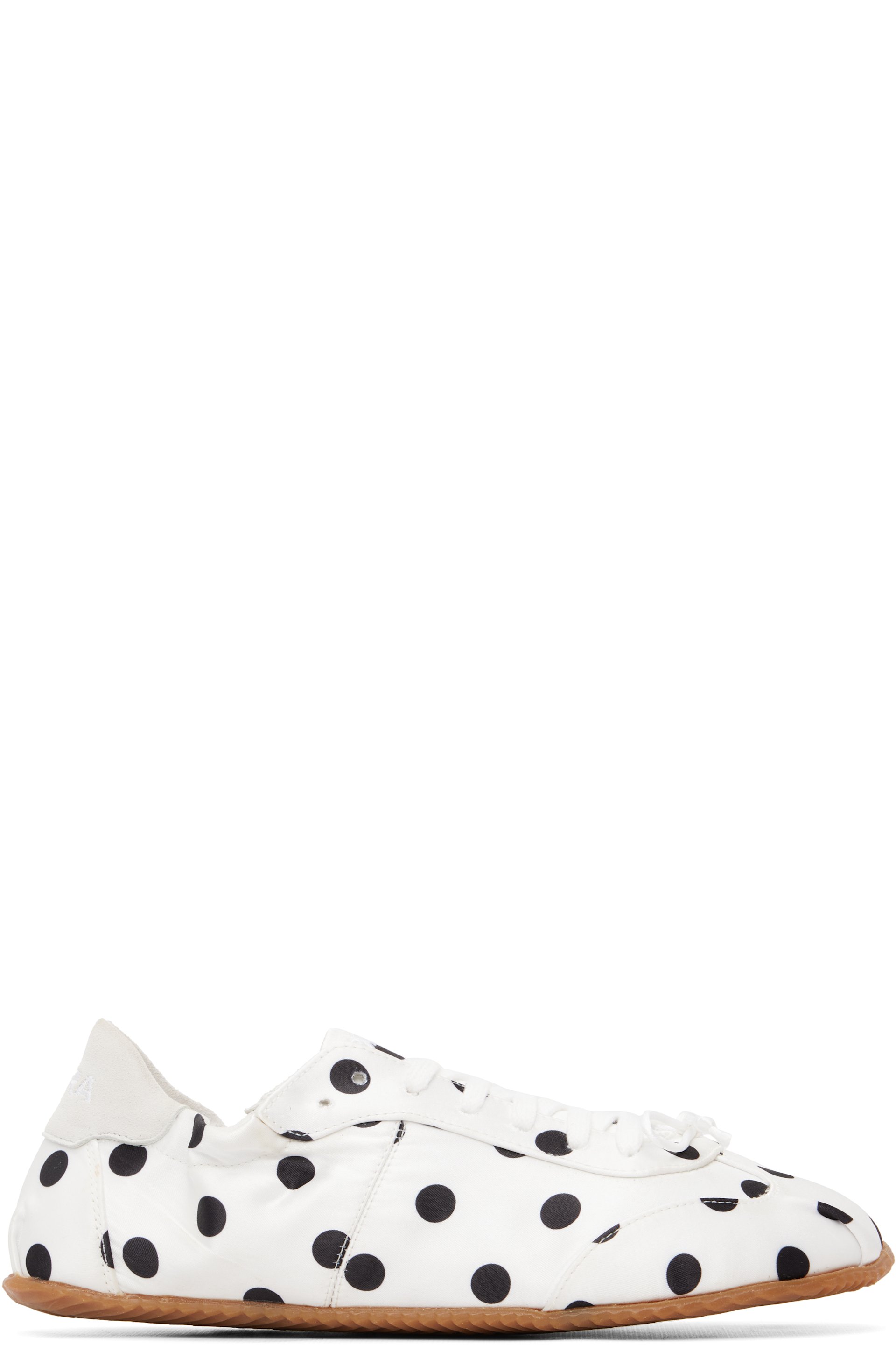 ABRA - Baskets de style ballerine blanches à pois