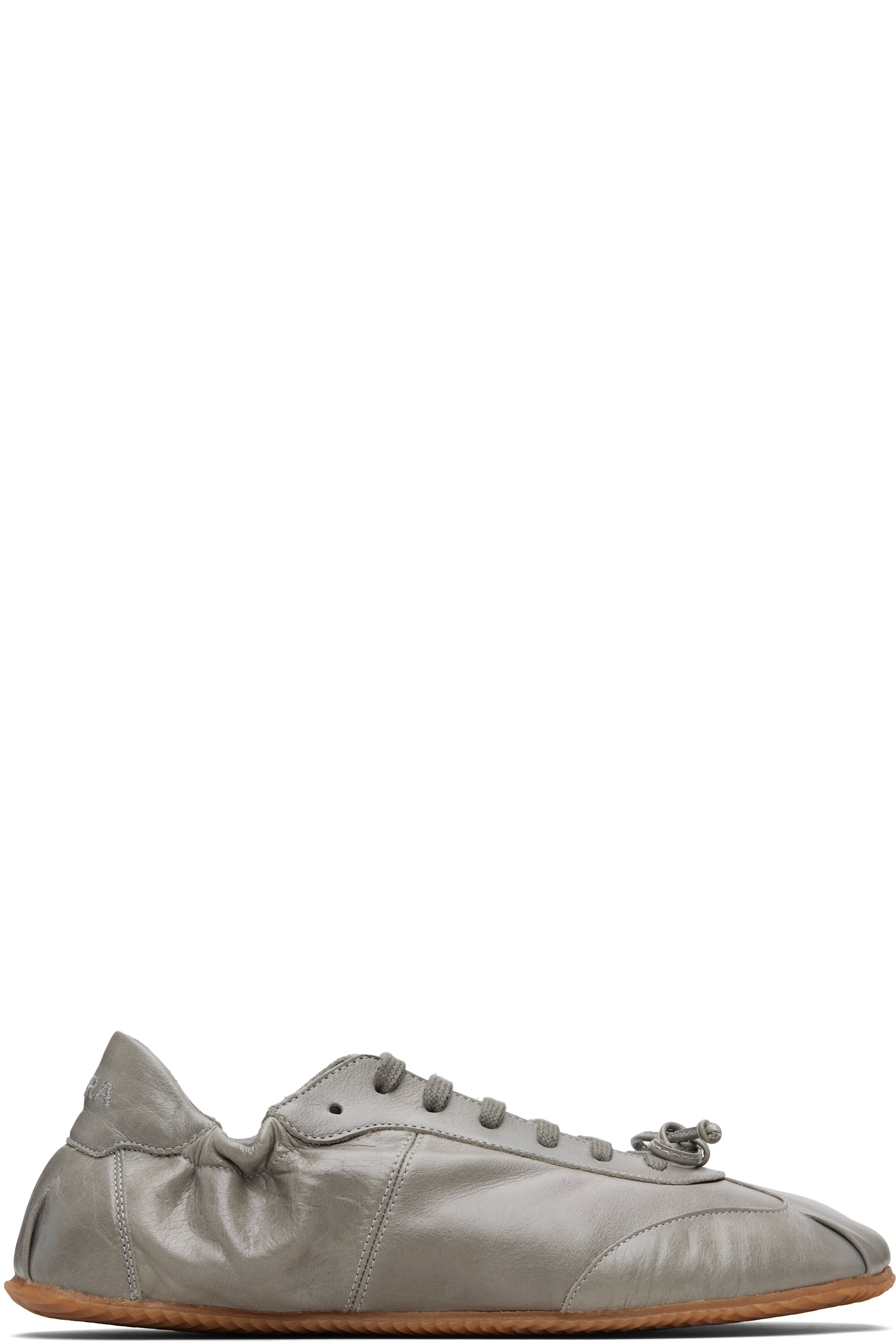 ABRA - Gray Leather Ballerina Sneakers