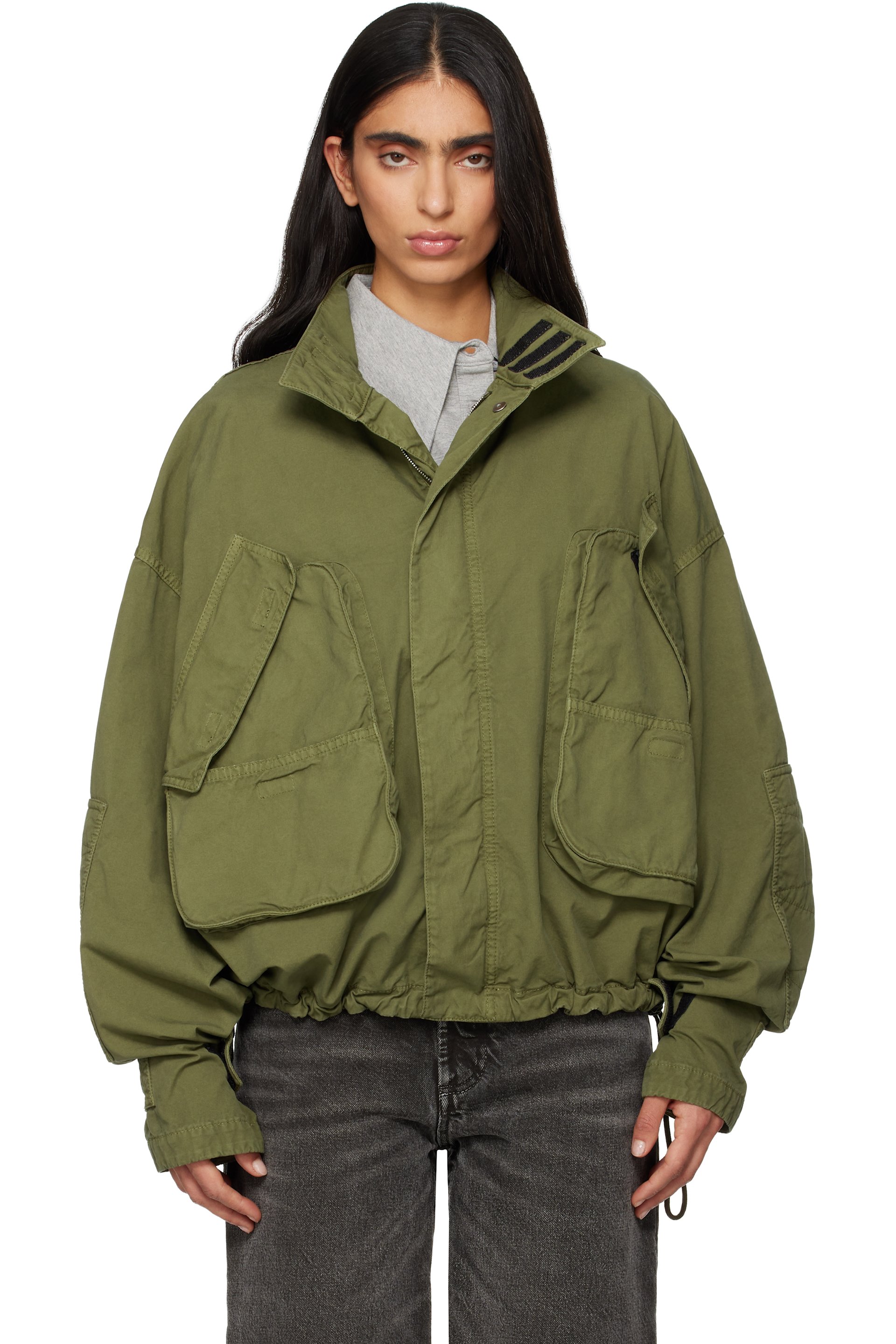 The Attico - Blouson aviateur surteint vert