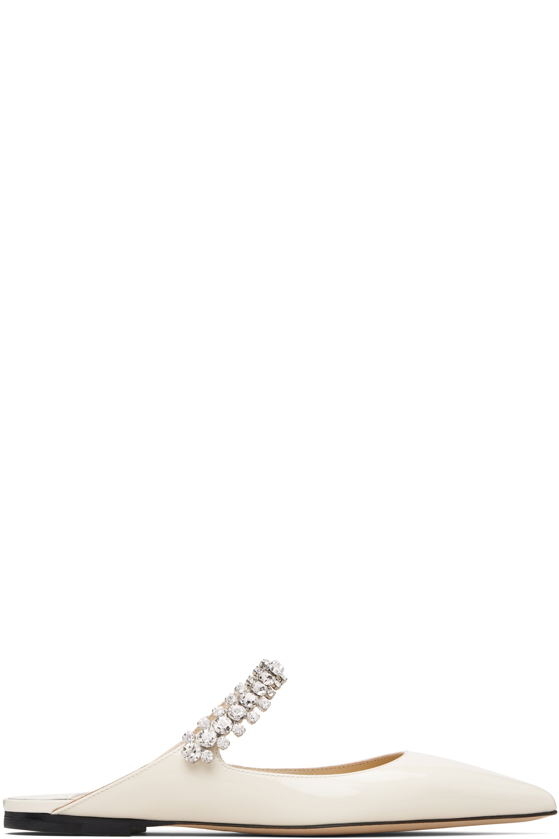 Jimmy Choo - Chaussures à enfiler blanc cassé à bride Bing exclusives à SSENSE