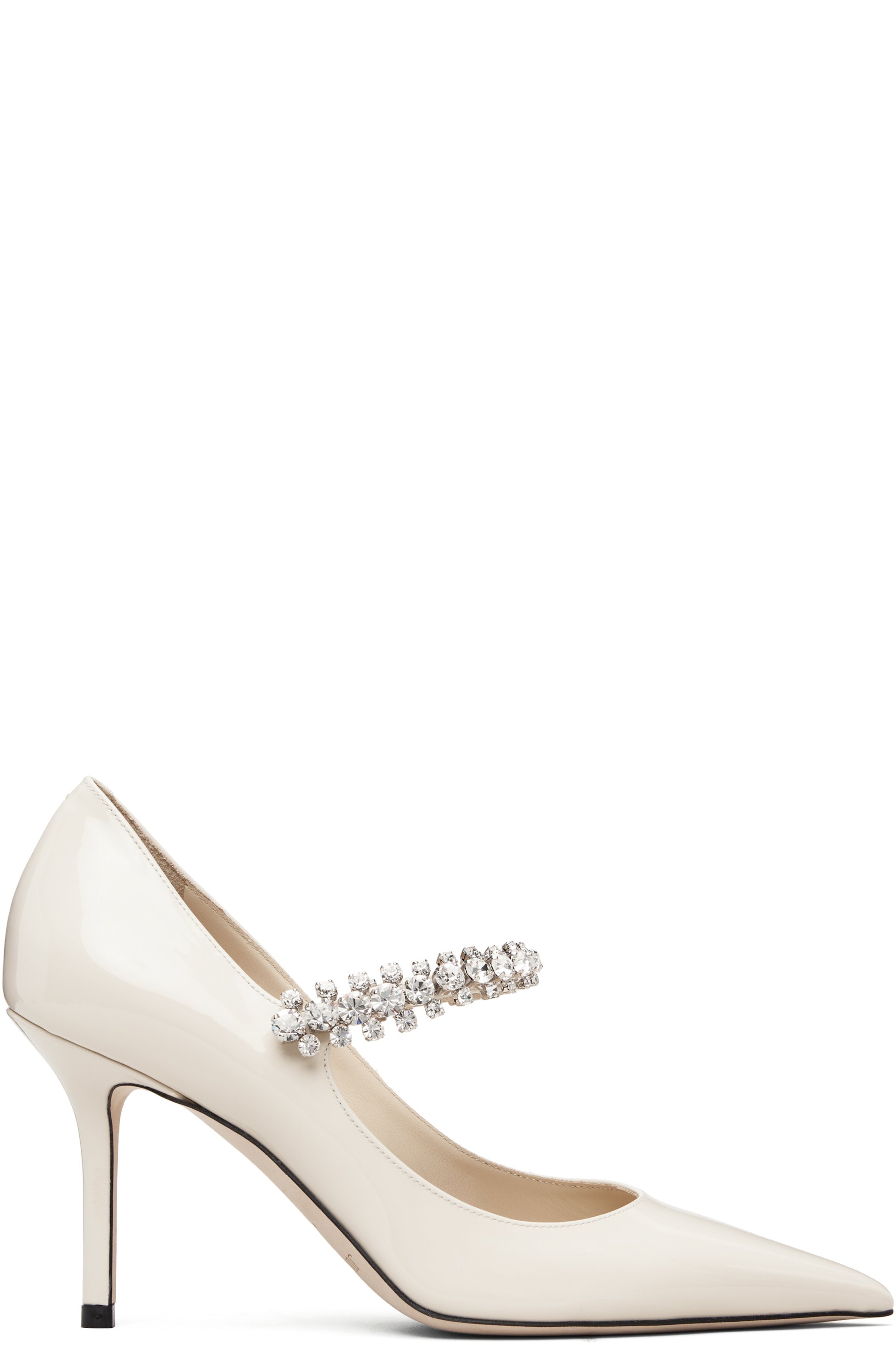 Jimmy Choo - Chaussures à talon 85 blanc cassé à bride Bing