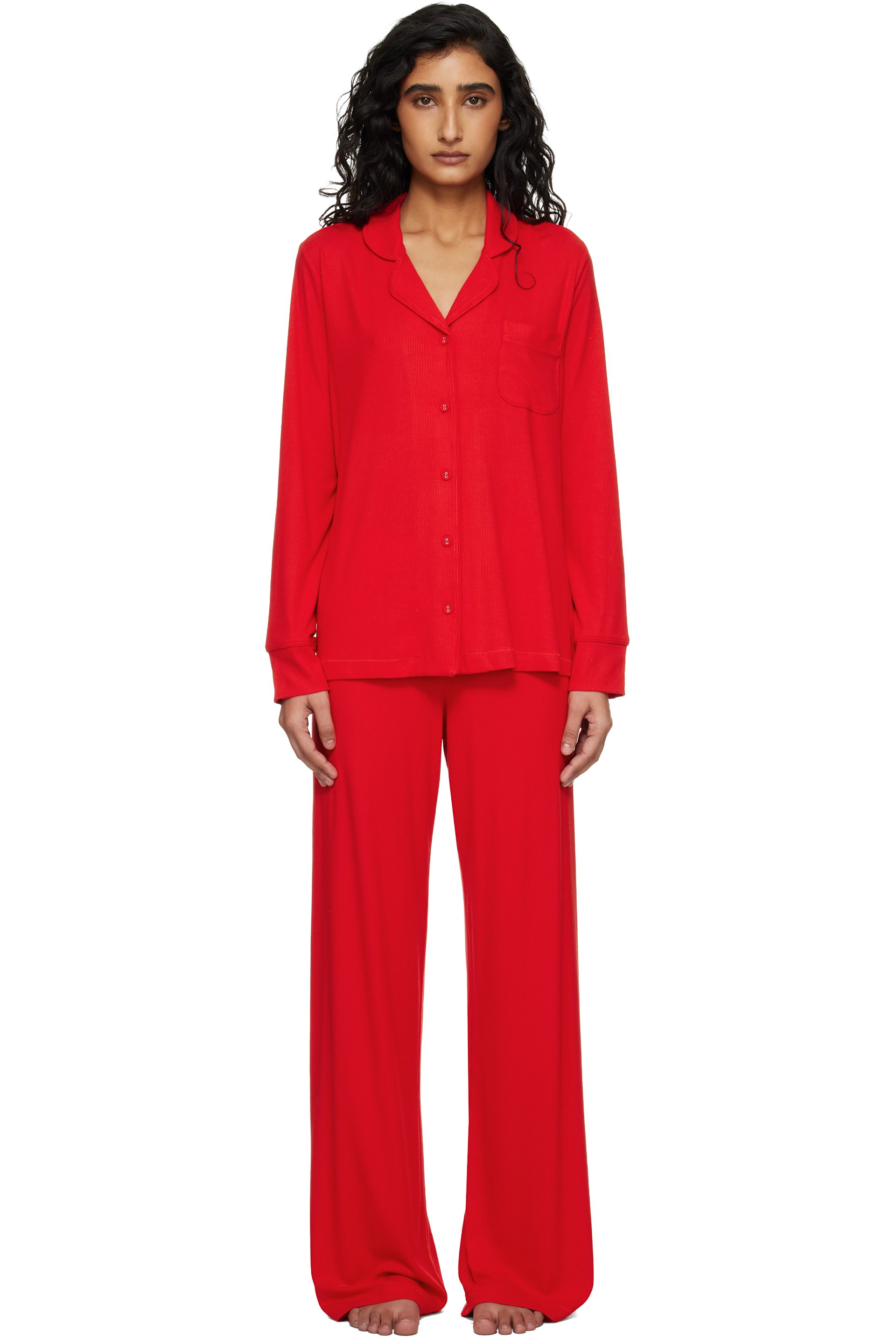 SKIMS - Red Soft Lounge Sleep Pyjama Set