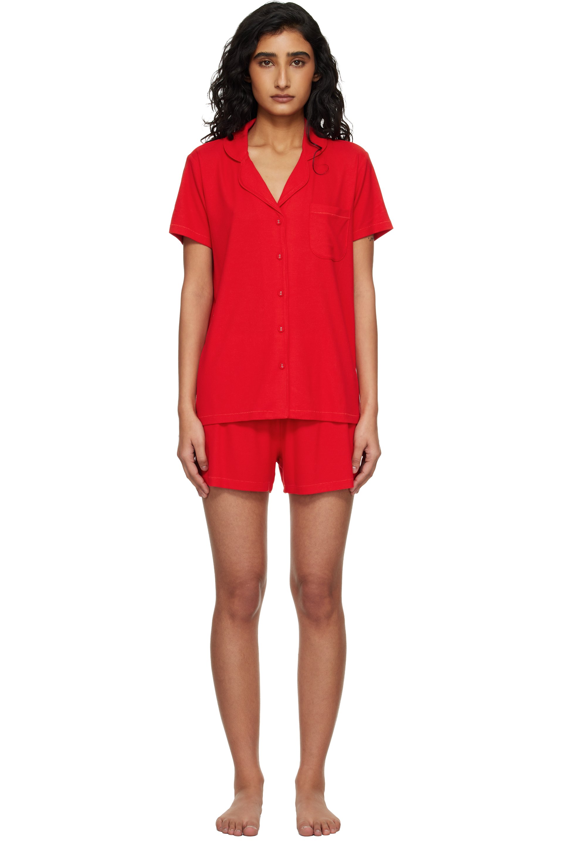 SKIMS - Red Soft Lounge Short Sleep Pyjama Set
