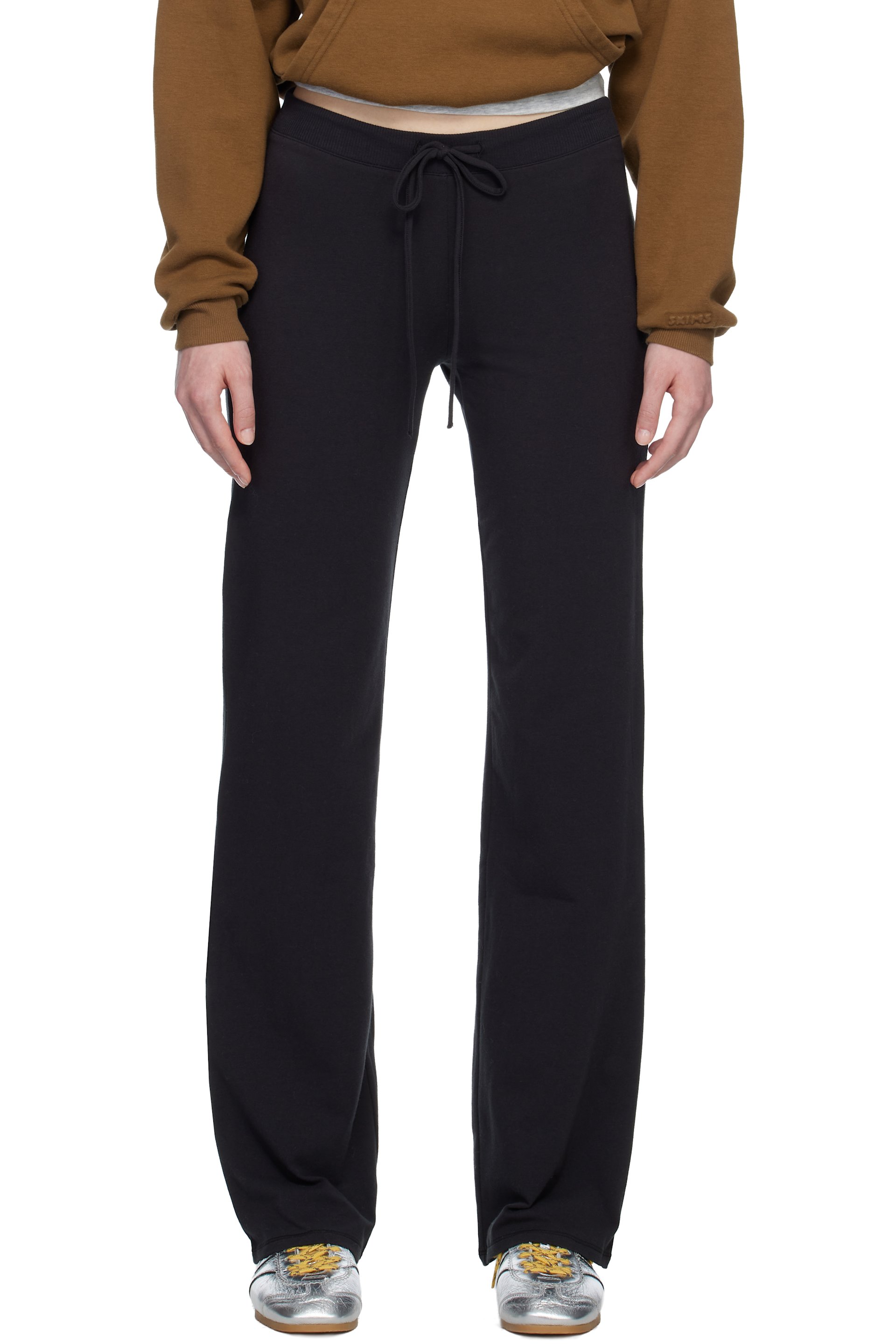 SKIMS - Pantalon de détente droit noir - Cotton Jersey