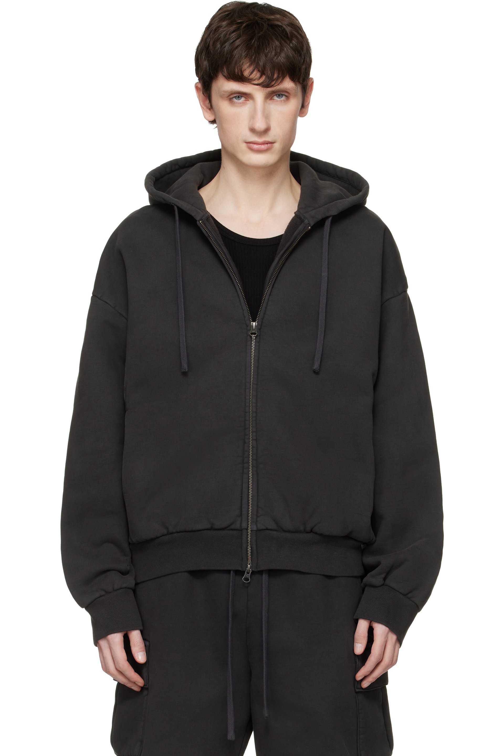 SKIMS - ブラック Heavyweight Fleece ジップアップフーディ