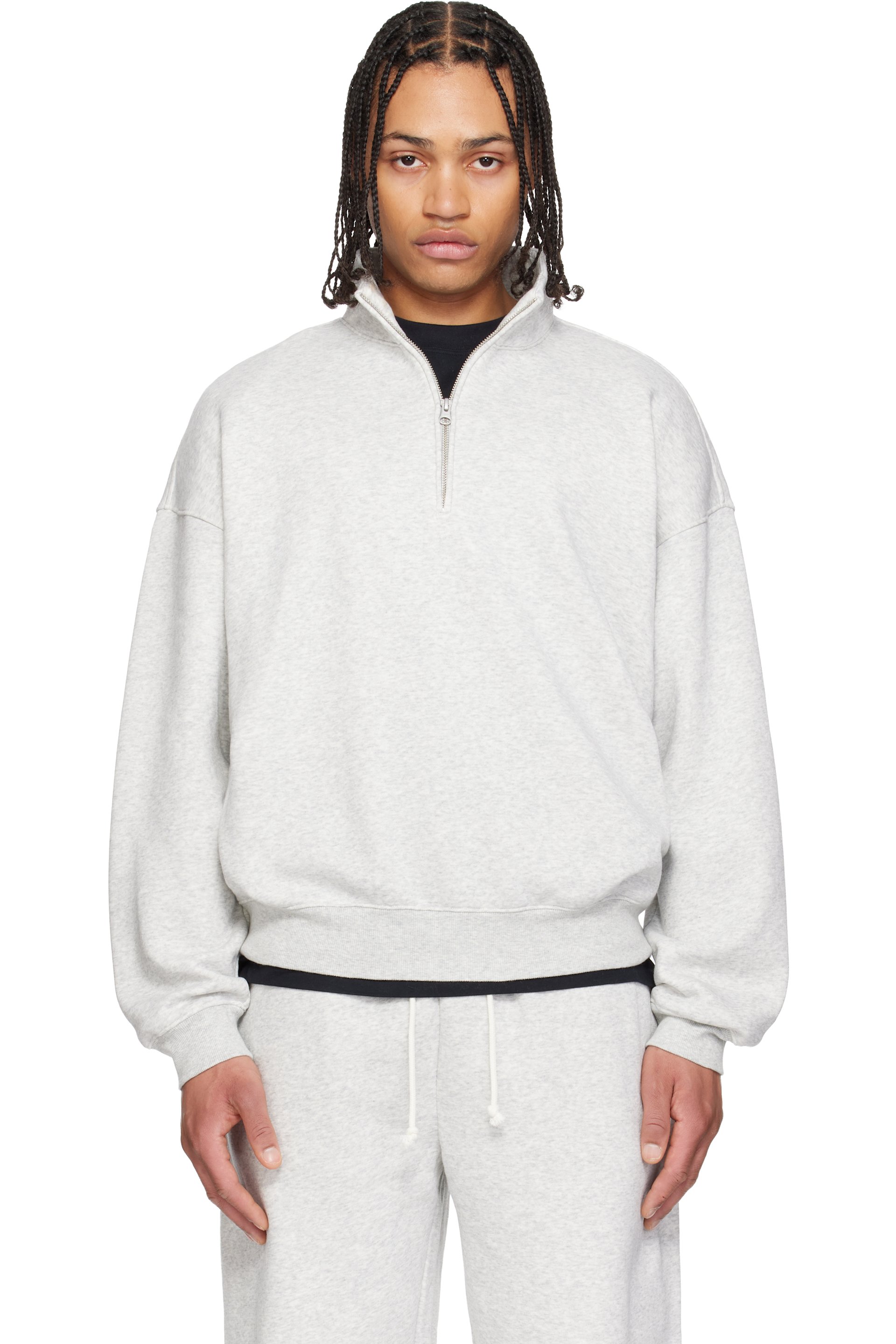 SKIMS - グレー Fleece Lounge Relaxed Quarter Zip スウェットシャツ