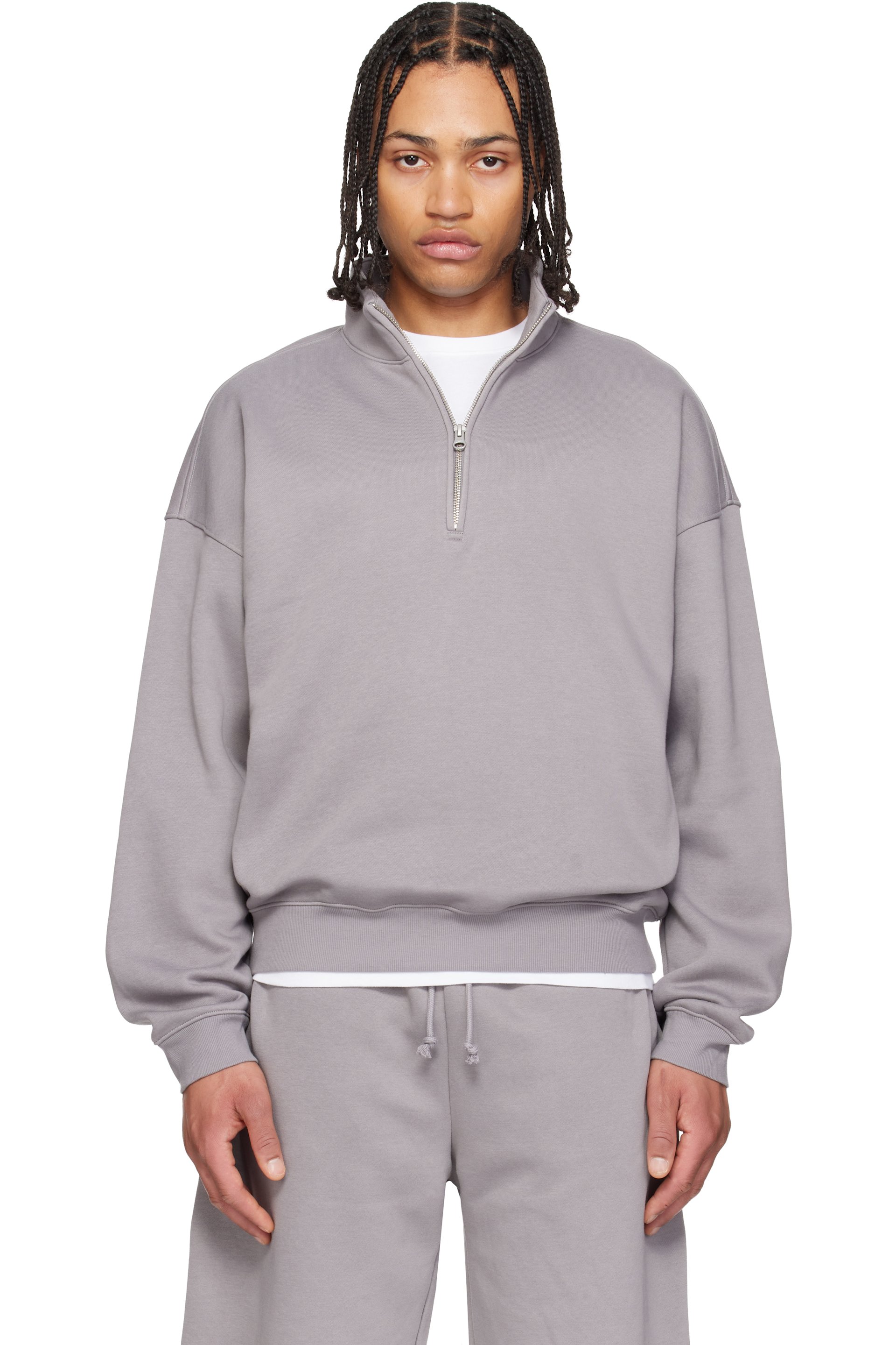 SKIMS - グレー Fleece Lounge Relaxed Quarter Zip スウェットシャツ