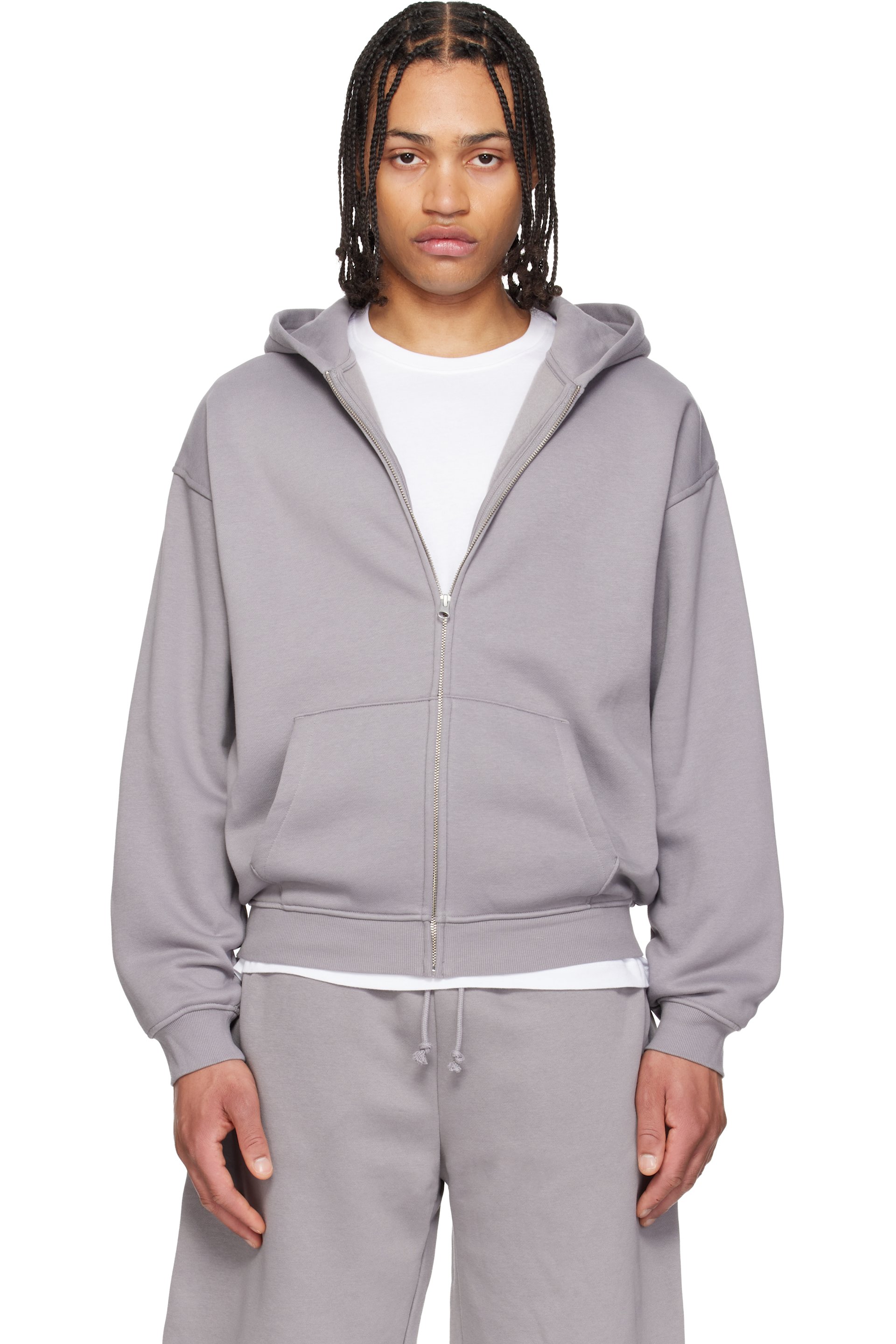 SKIMS - パープル Fleece Lounge Relaxed ジップアップフーディ