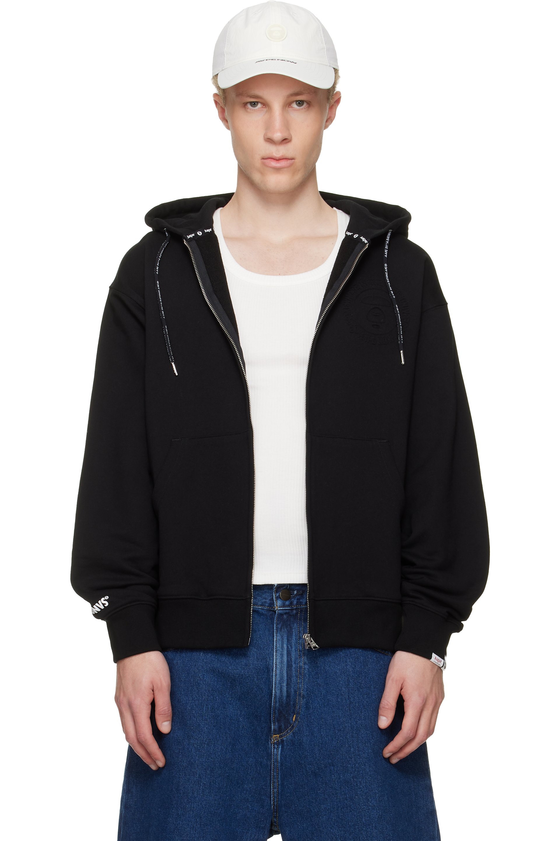 AAPE by A Bathing Ape - Black Moonface Zip-Up Hoodie