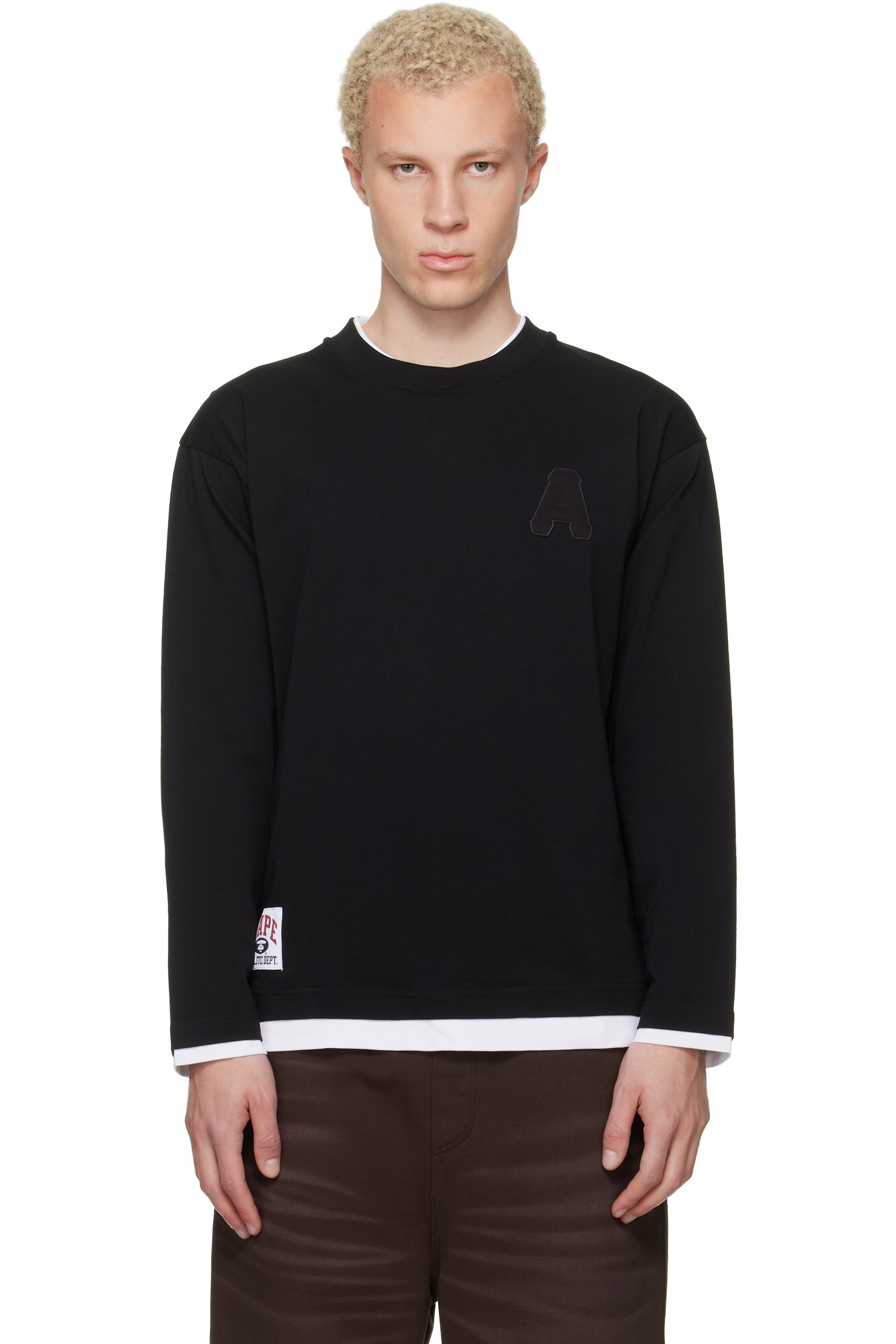 AAPE by A Bathing Ape - Black 'A' Long Sleeve T-shirt