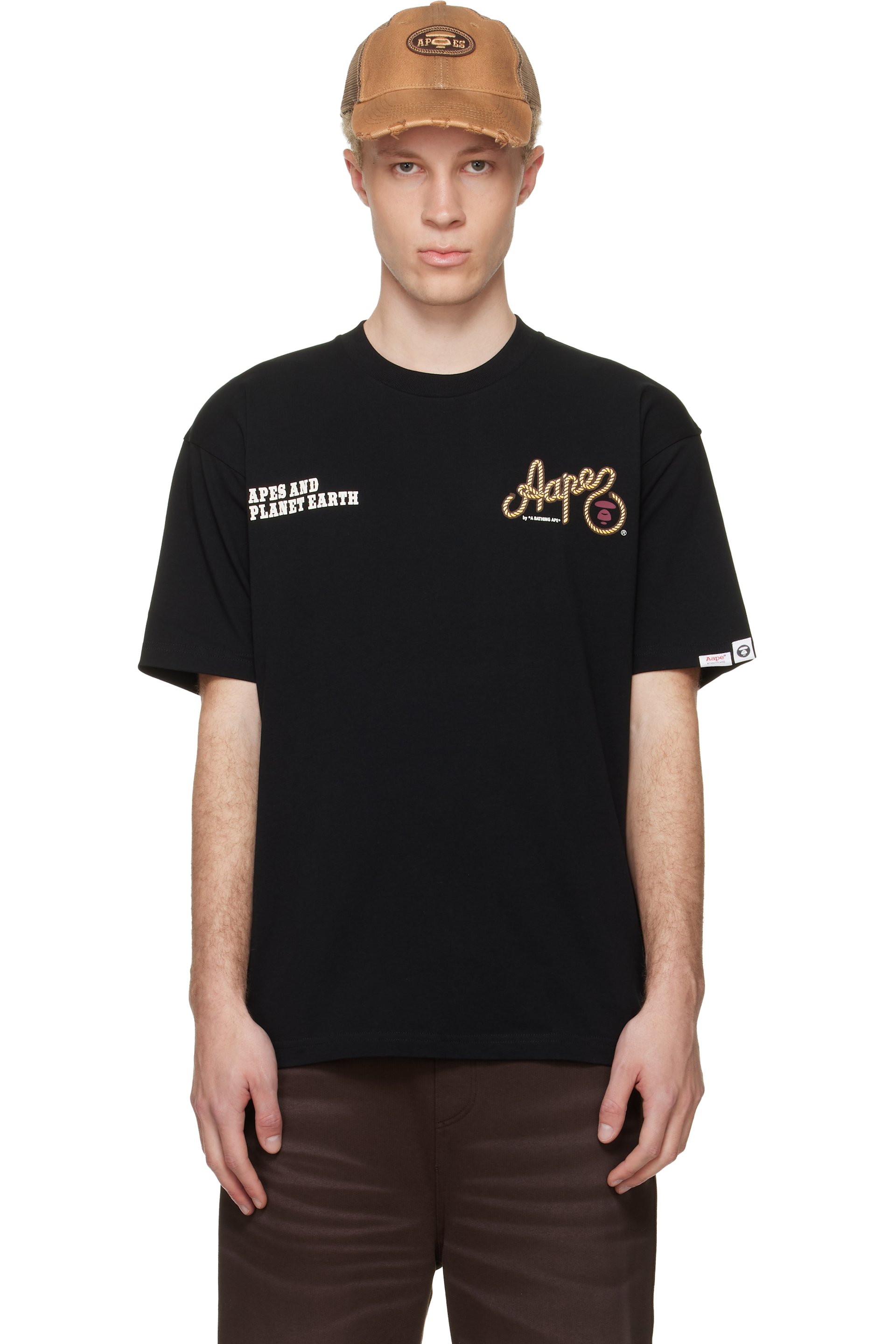 AAPE by A Bathing Ape - Black 'AAPE' Theme Main T-shirt