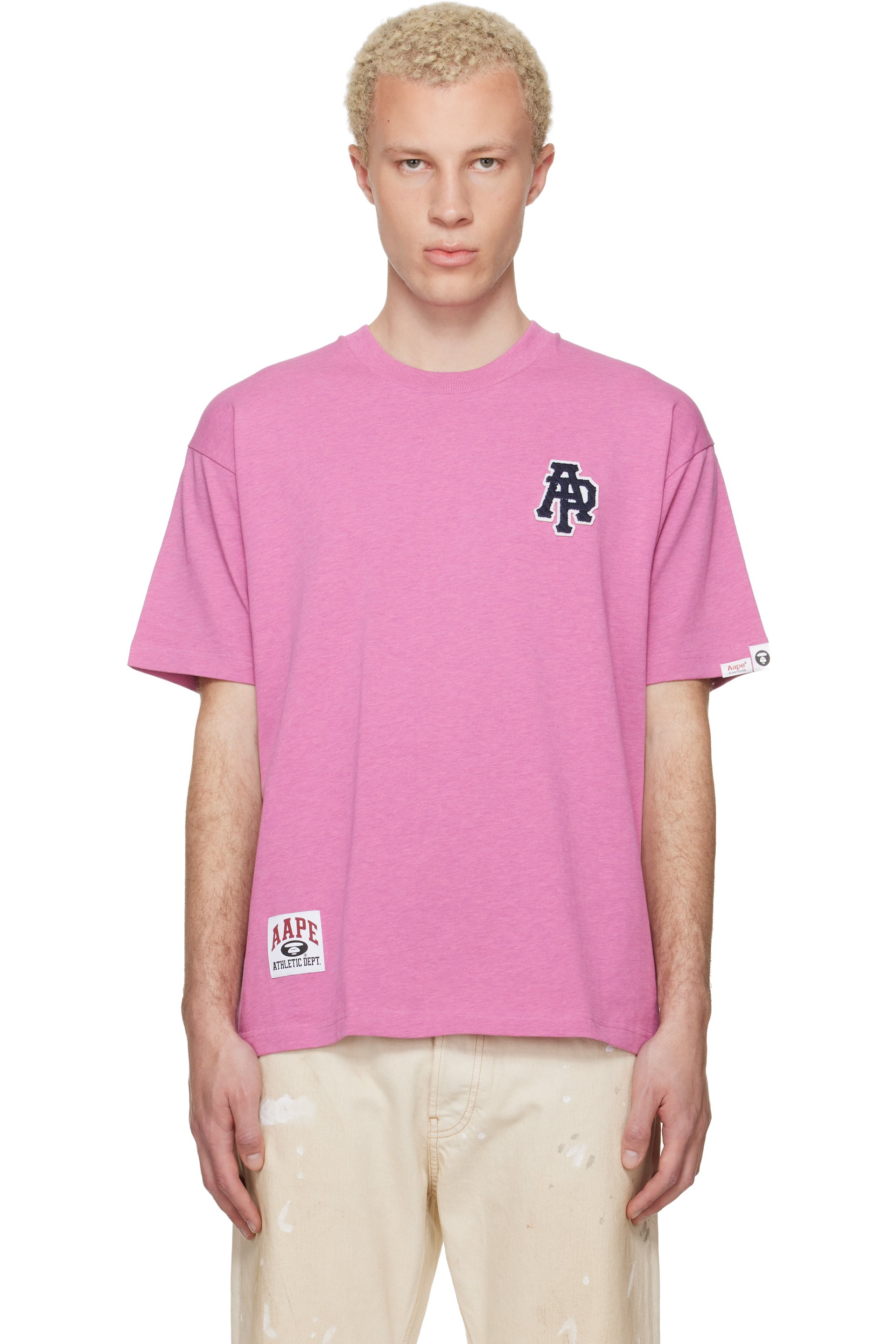 AAPE by A Bathing Ape - Pink Logo Patch T-shirt