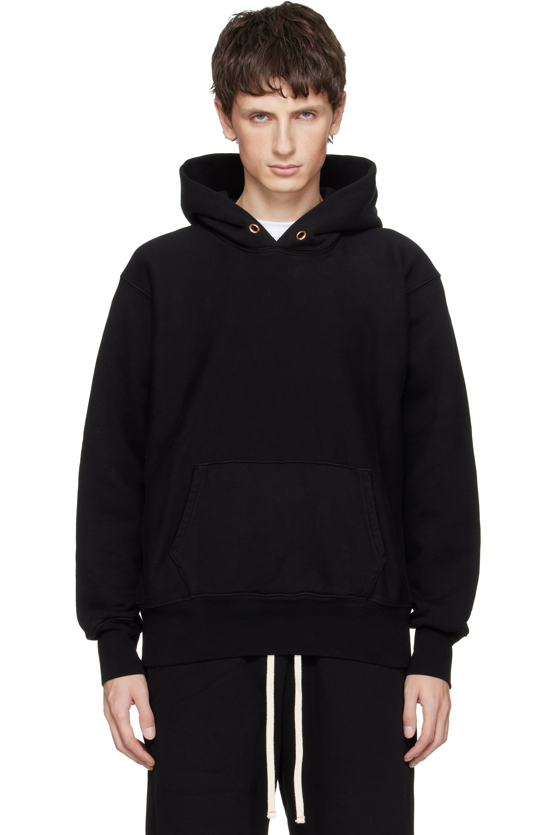 Black Heavyweight Hoodie by Les Tien on Sale