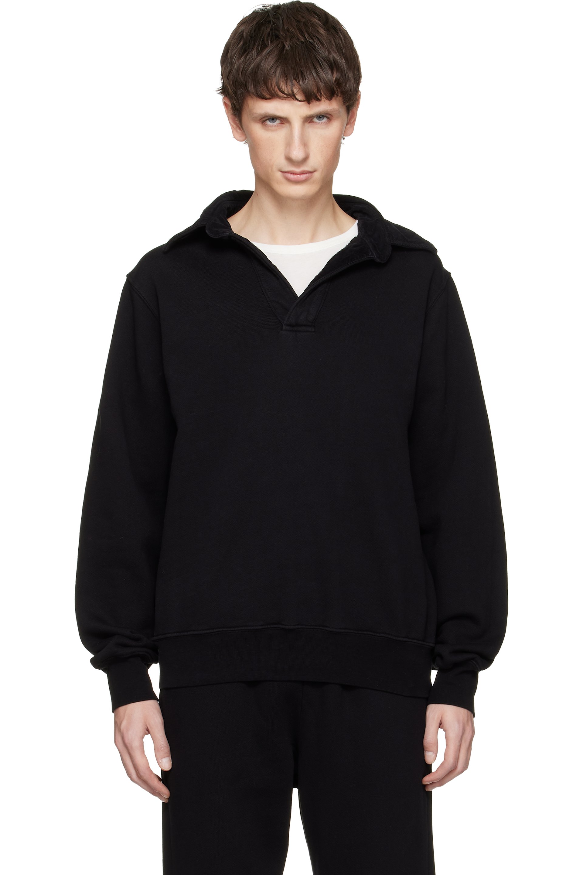 Les Tien - Black Heavyweight Moto Back Polo
