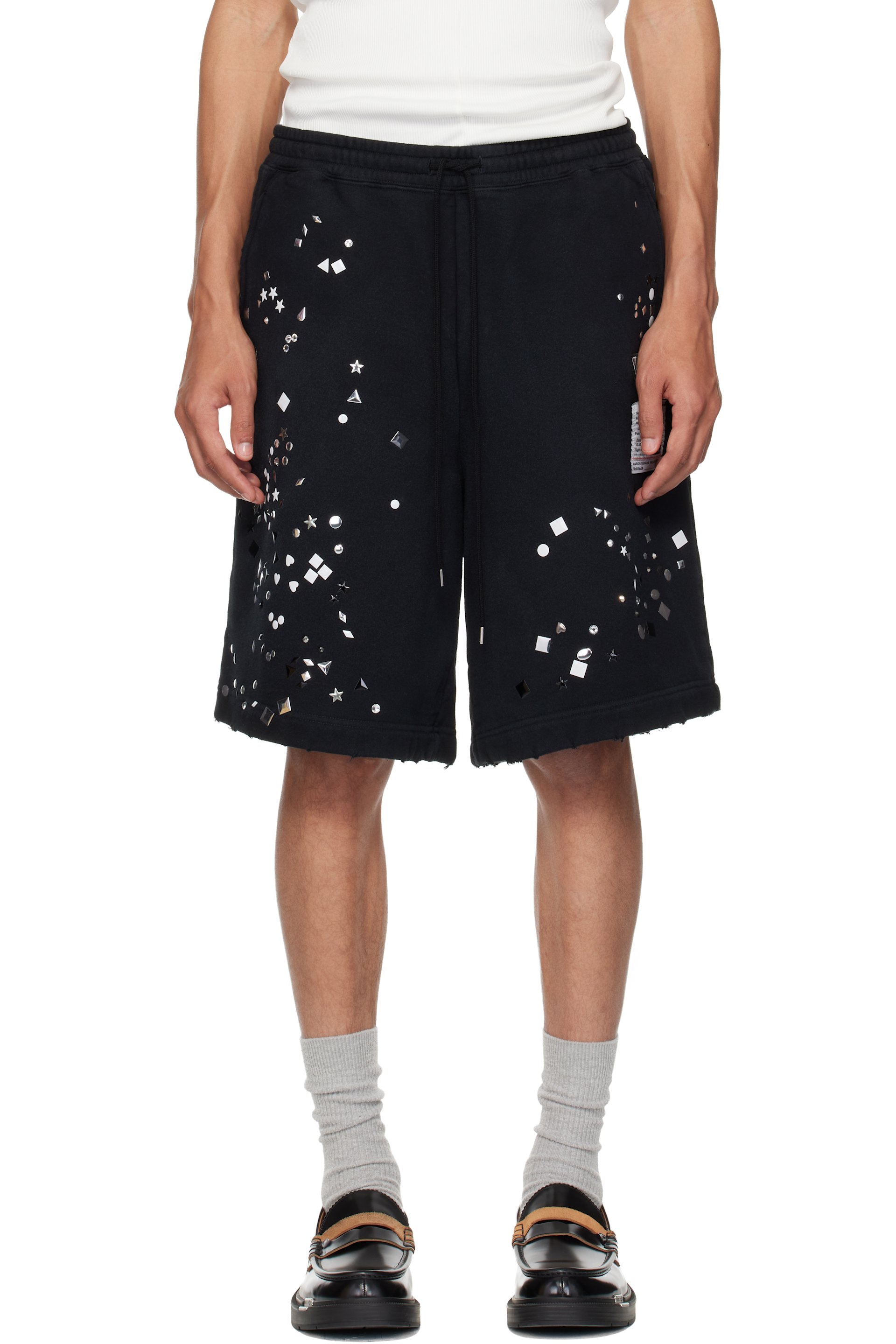 Maison MIHARA YASUHIRO - Black Embellished Sweat Shorts