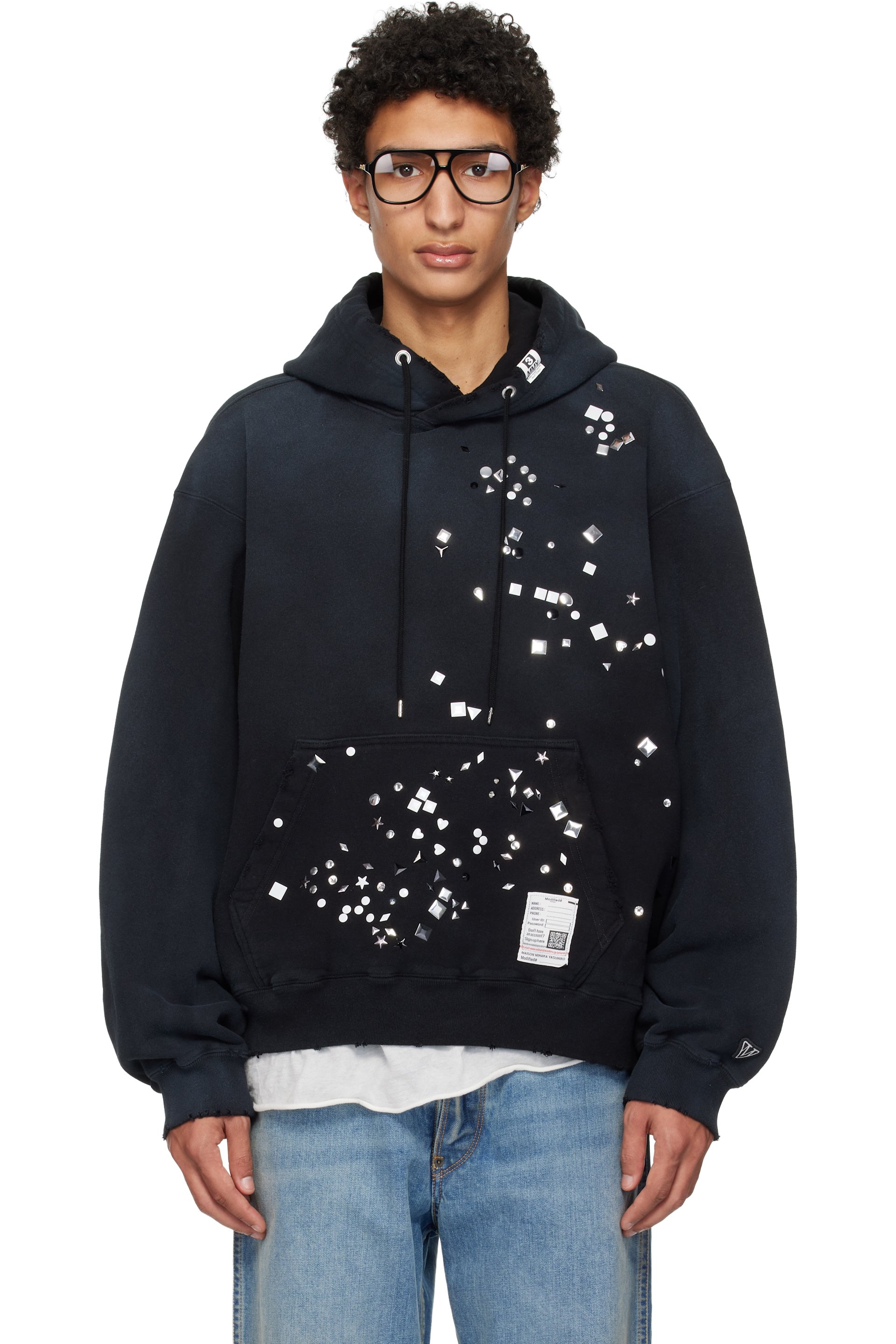 Maison MIHARA YASUHIRO - Black Embellished Hoodie