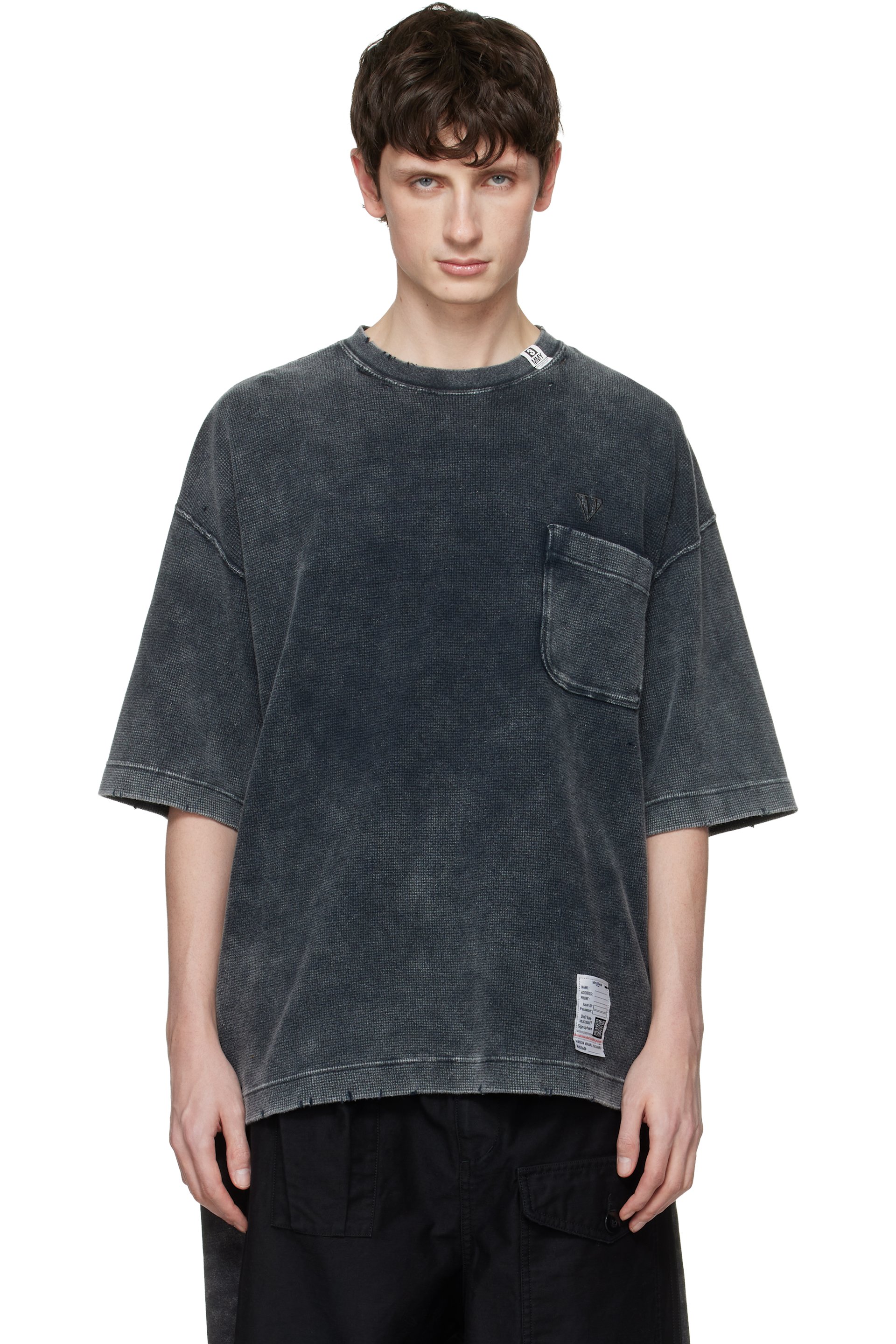 Maison MIHARA YASUHIRO: Black Bleached Thermal T-shirt | SSENSE