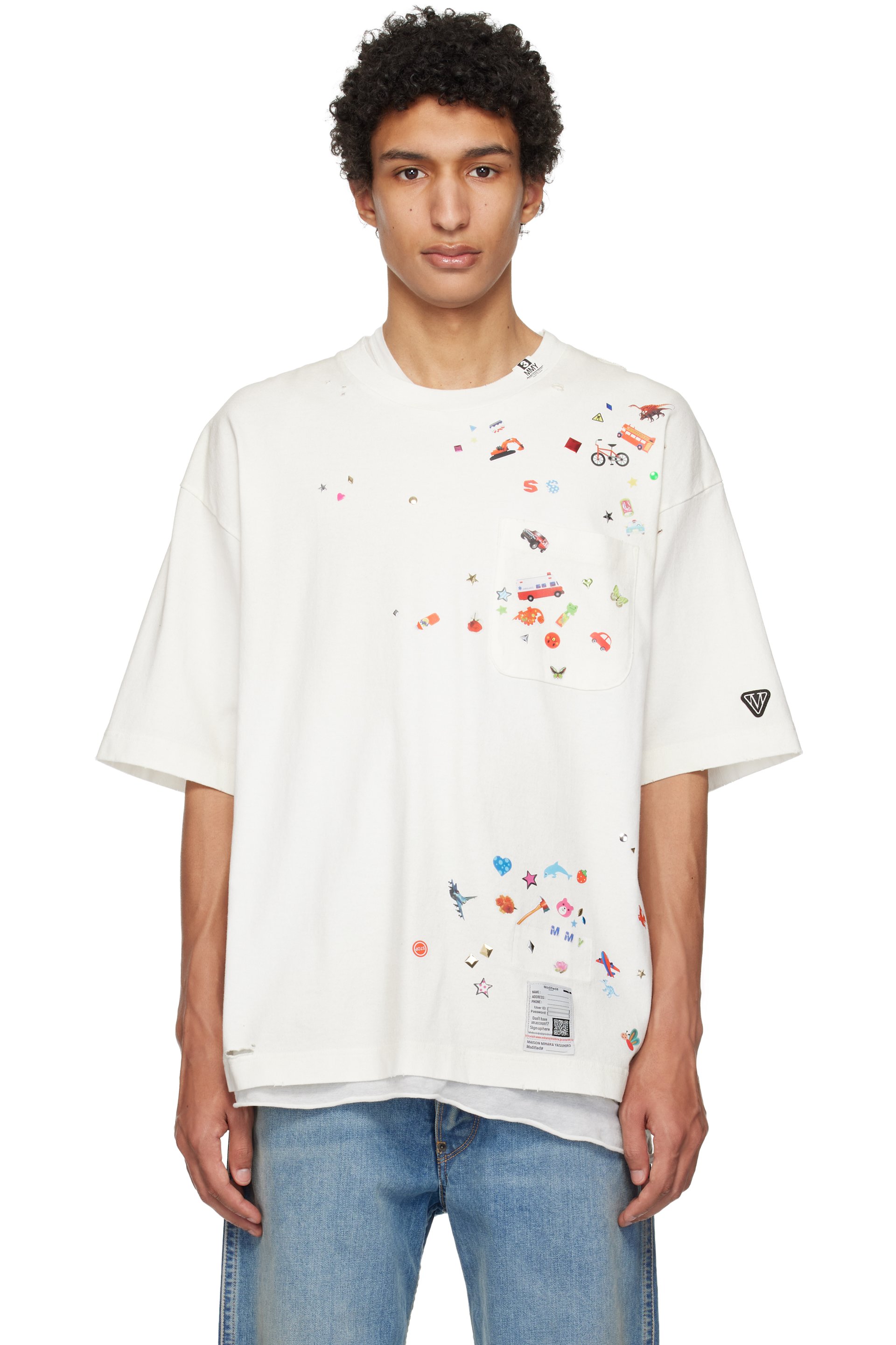Maison MIHARA YASUHIRO - Off-White Kids Sticker Printed T-shirt