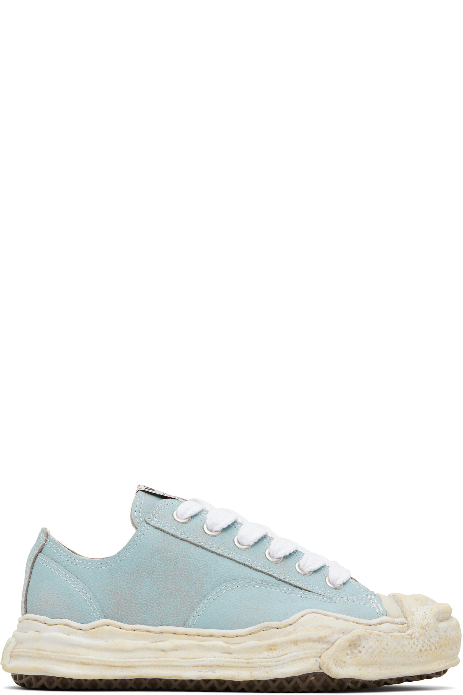 Maison MIHARA YASUHIRO - Blue 'Hank' OG Sole Shrink Leather Low-Top Sneakers