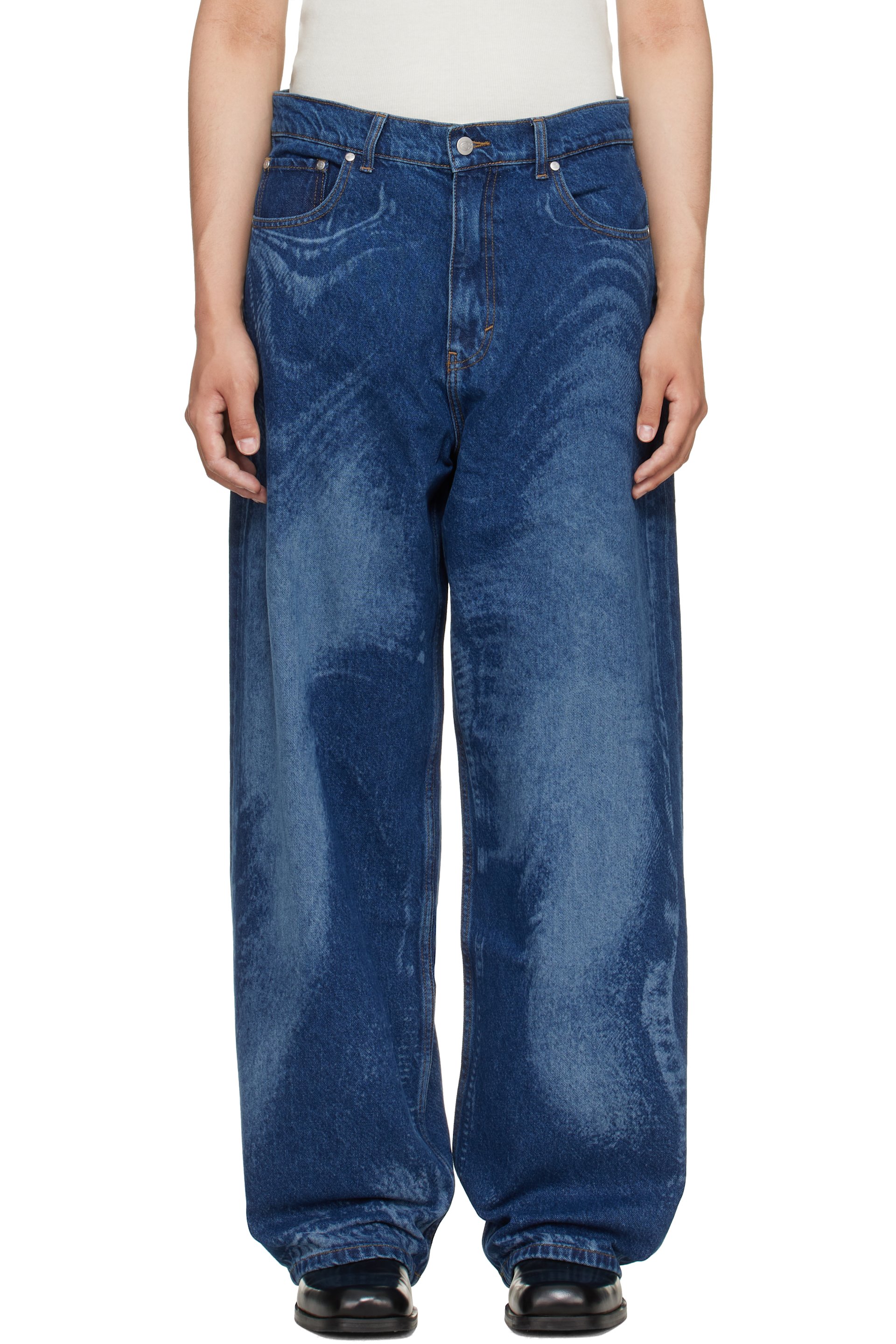 CAMPERLAB - Blue Distorted Laser Loose Fit Jeans